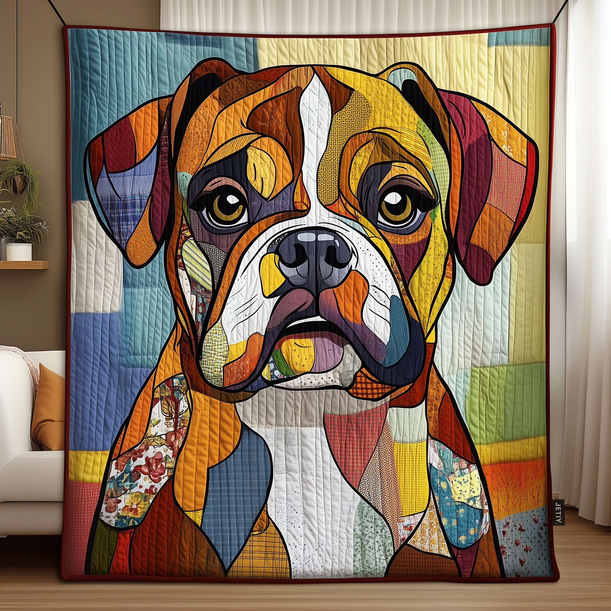 Boxer Dog Quilted Blanket Feel the Comfort of Home, Wherever You Go Boxer Dog Quilted Blanket Feel the Comfort of Home, Wherever You Go