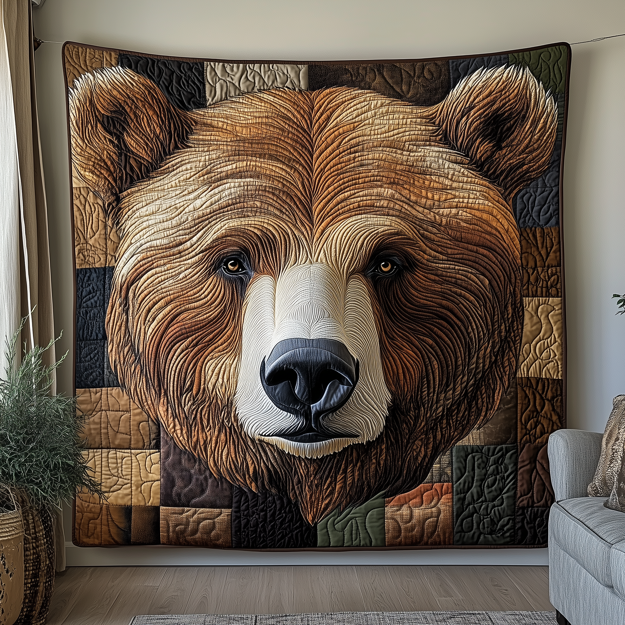Brave Bear Quilted Blanket Cute Unique Blanket Item Merch Gift Ideas For Bear Lovers Brave Bear Quilted Blanket Cute Unique Blanket Item Merch Gift Ideas For Bear Lovers