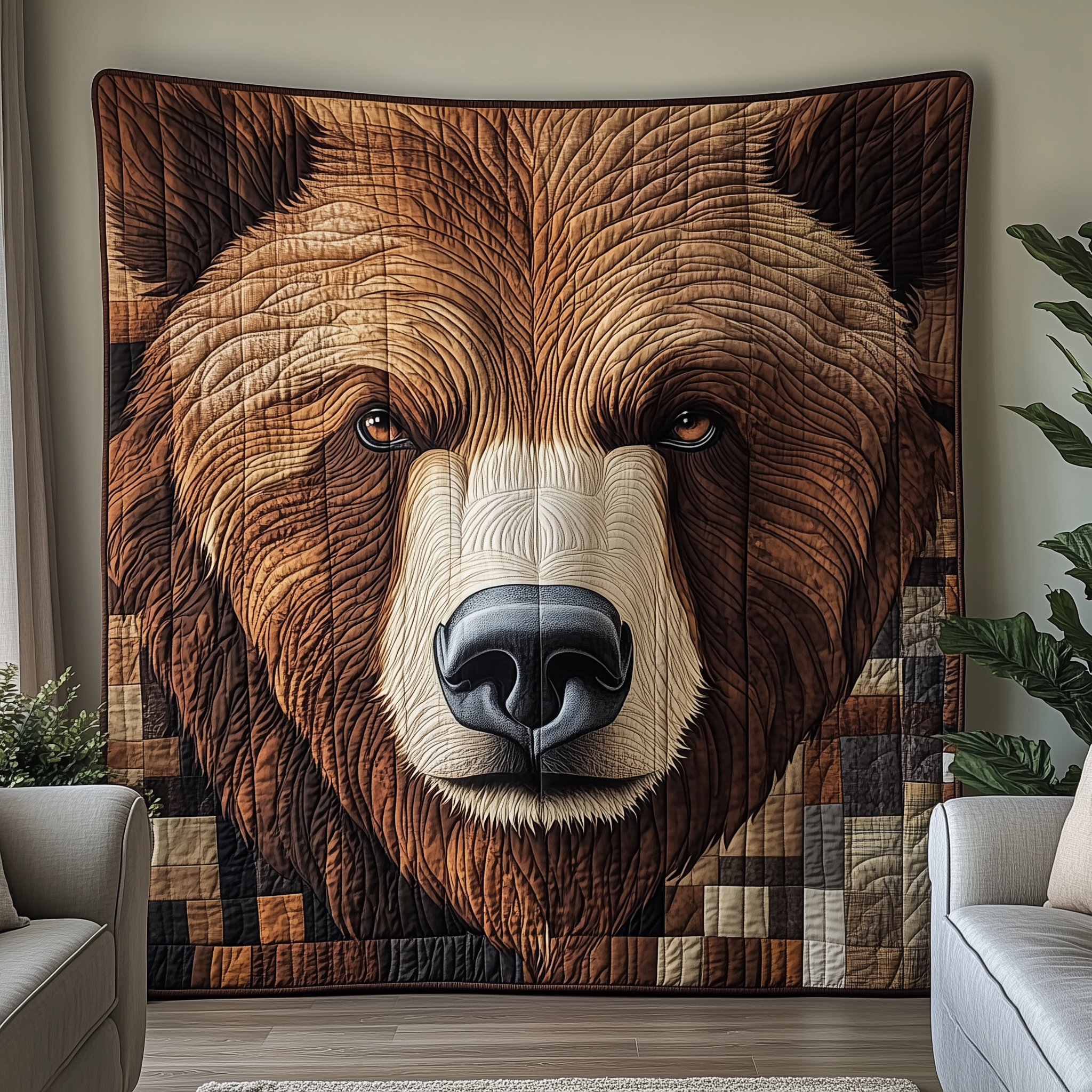 Brave Bear Quilted Blanket Cute Unique Blanket Item Merch Gifts For Bear Lovers Brave Bear Quilted Blanket Cute Unique Blanket Item Merch Gifts For Bear Lovers
