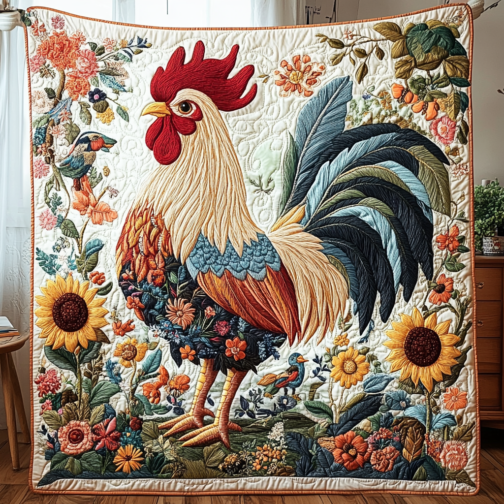 Brave Rooster Quilted Blanket Feel the Bond of Home with Our Family-Friendly Blanket Brave Rooster Quilted Blanket Feel the Bond of Home with Our Family-Friendly Blanket