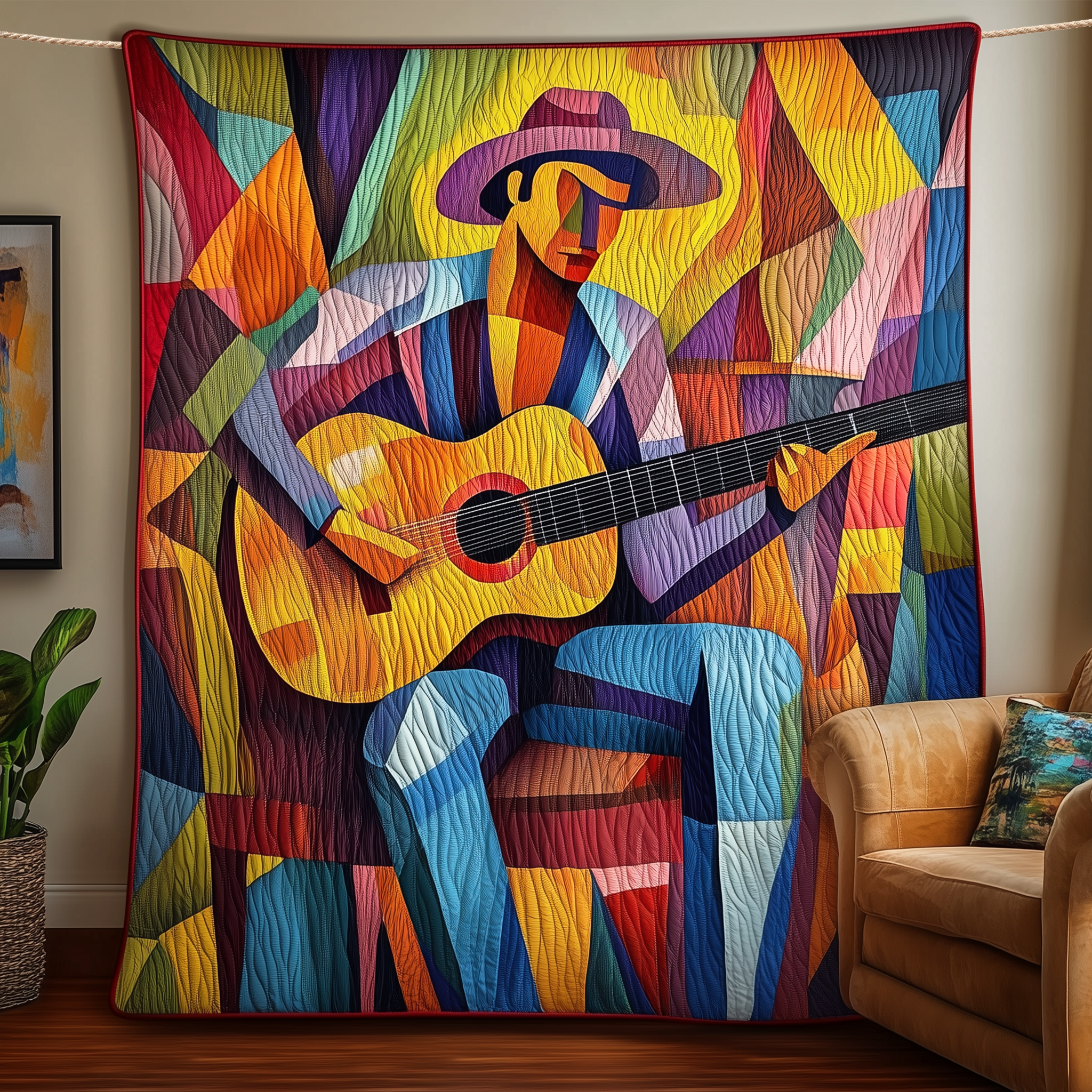 Brilliant Guitarist Quilted Blanket Feel the Bond of Home with Our Family-Friendly Blanket Brilliant Guitarist Quilted Blanket Feel the Bond of Home with Our Family-Friendly Blanket