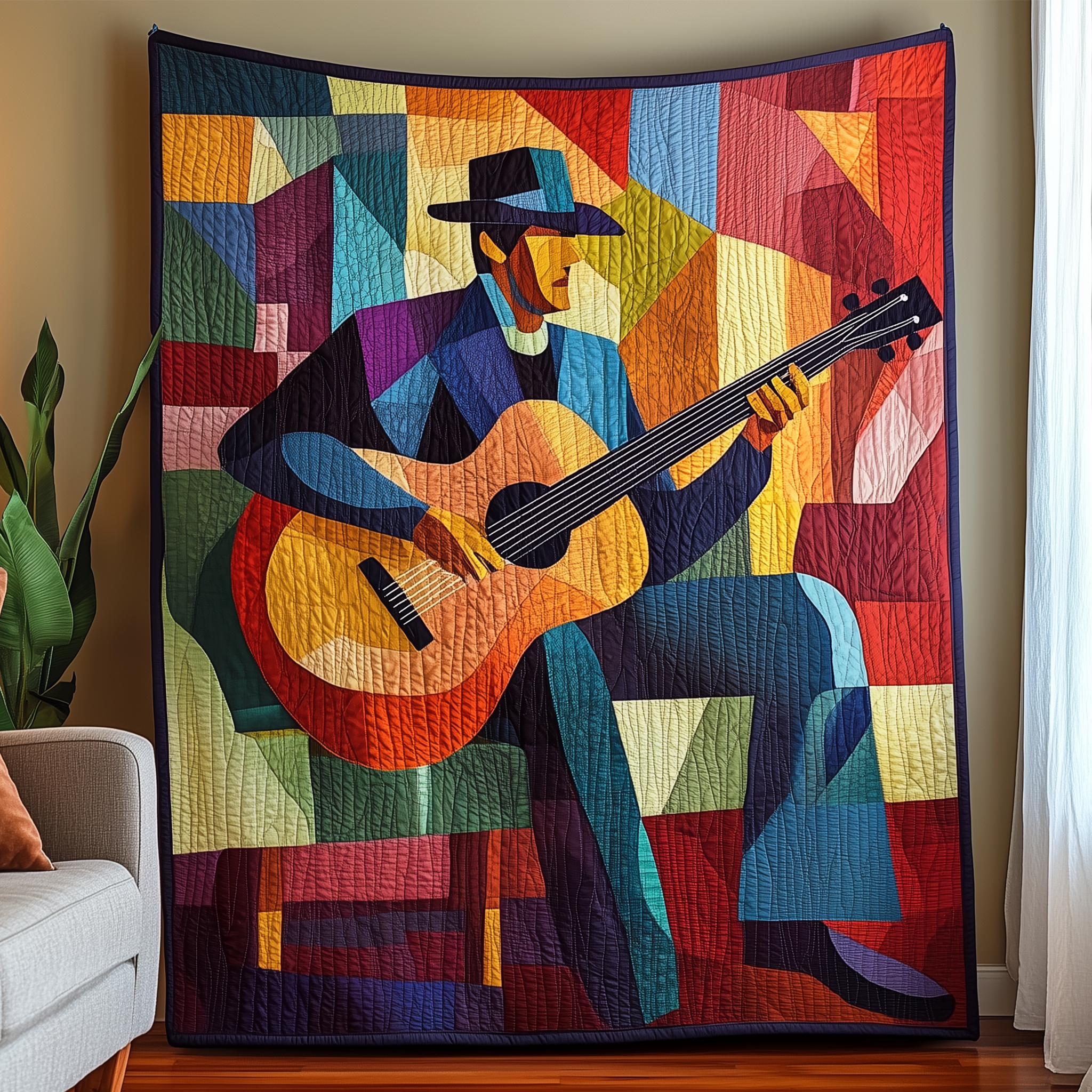 Brilliant Guitarist Quilted Blanket Feel the Joy of Togetherness with Our Cozy Blanket Brilliant Guitarist Quilted Blanket Feel the Joy of Togetherness with Our Cozy Blanket