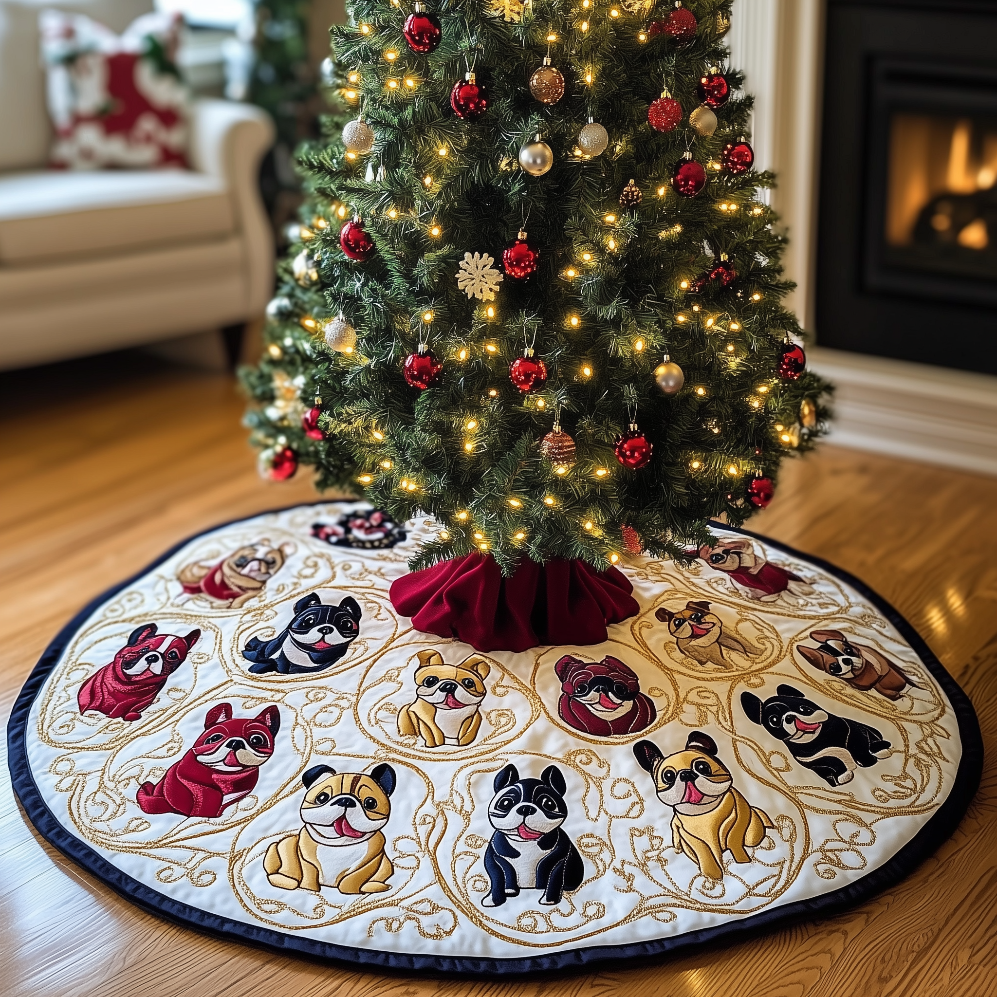 Bulldog Quilted Tree Skirt Celebrate Every Step of the Season with the Right Tree Skirt Bulldog Quilted Tree Skirt Celebrate Every Step of the Season with the Right Tree Skirt