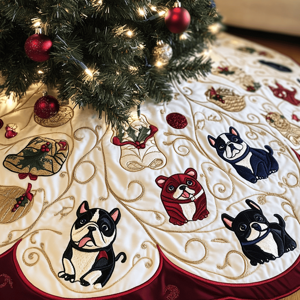 Bulldog Quilted Tree Skirt Celebrate the Holidays Fully Protected with a Durable Skirt Bulldog Quilted Tree Skirt Celebrate the Holidays Fully Protected with a Durable Skirt