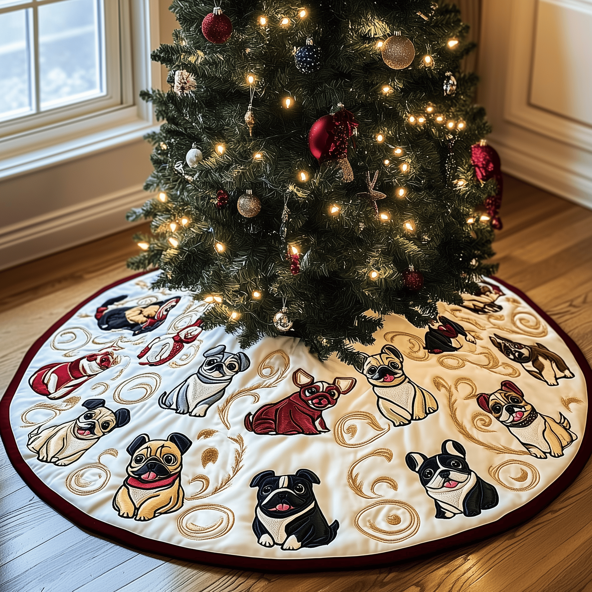Bulldog Quilted Tree Skirt Celebrate Your Way with a Chic and Functional Tree Skirt Bulldog Quilted Tree Skirt Celebrate Your Way with a Chic and Functional Tree Skirt