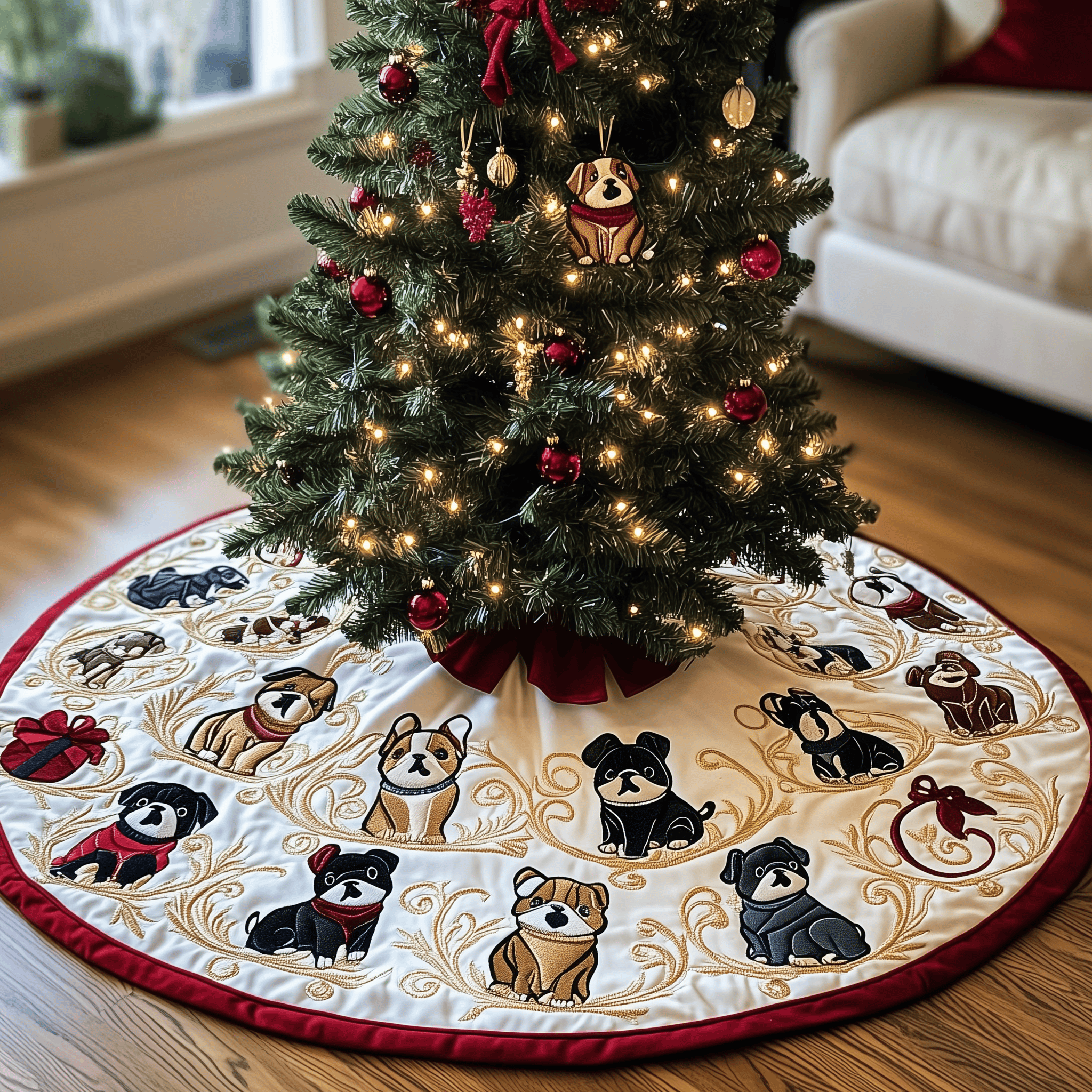 Bulldog Quilted Tree Skirt Feel Inspired This Christmas with a Beautiful Tree Skirt Bulldog Quilted Tree Skirt Feel Inspired This Christmas with a Beautiful Tree Skirt