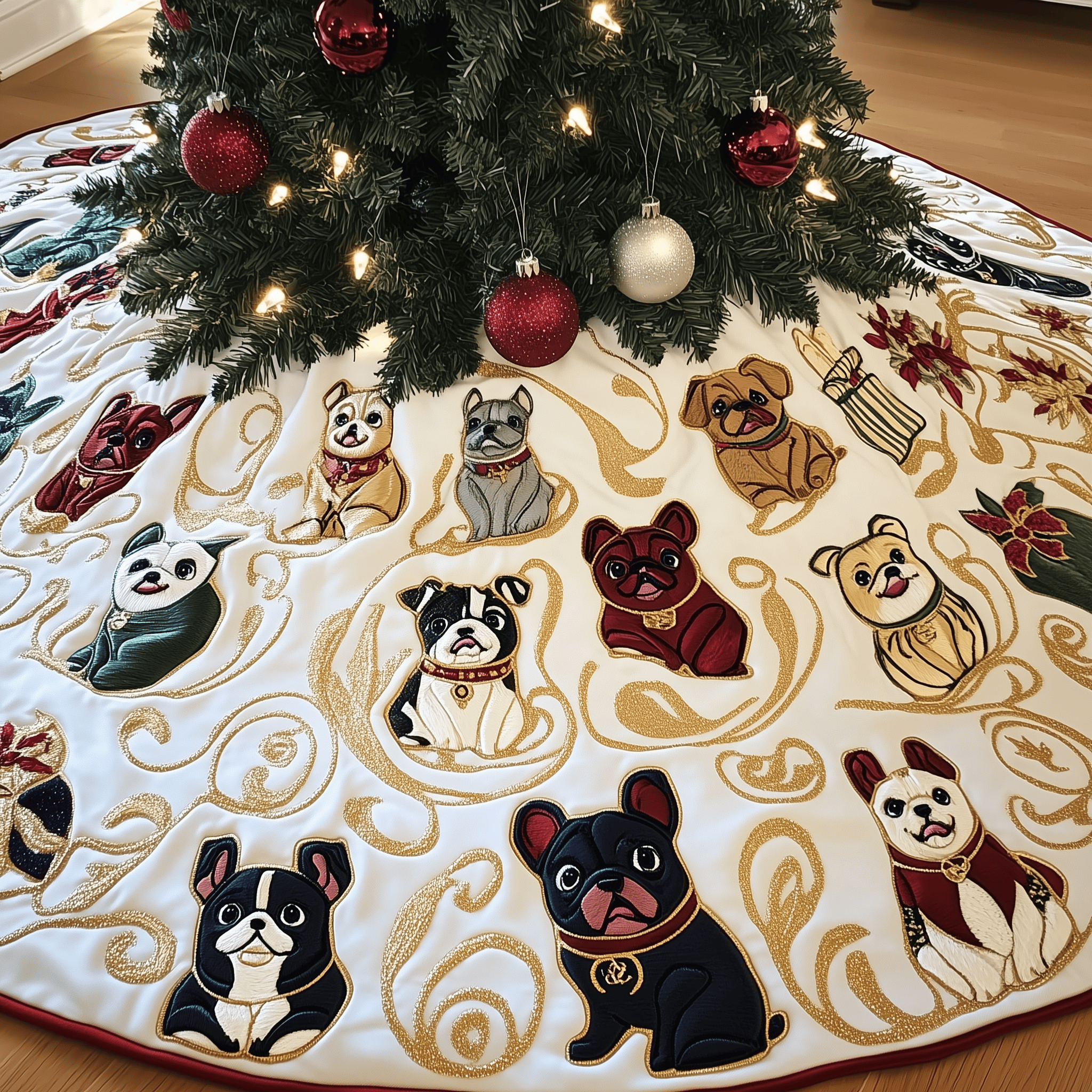 Bulldog Quilted Tree Skirt Feel the Spirit of Giving with a Safe Tree Skirt Bulldog Quilted Tree Skirt Feel the Spirit of Giving with a Safe Tree Skirt
