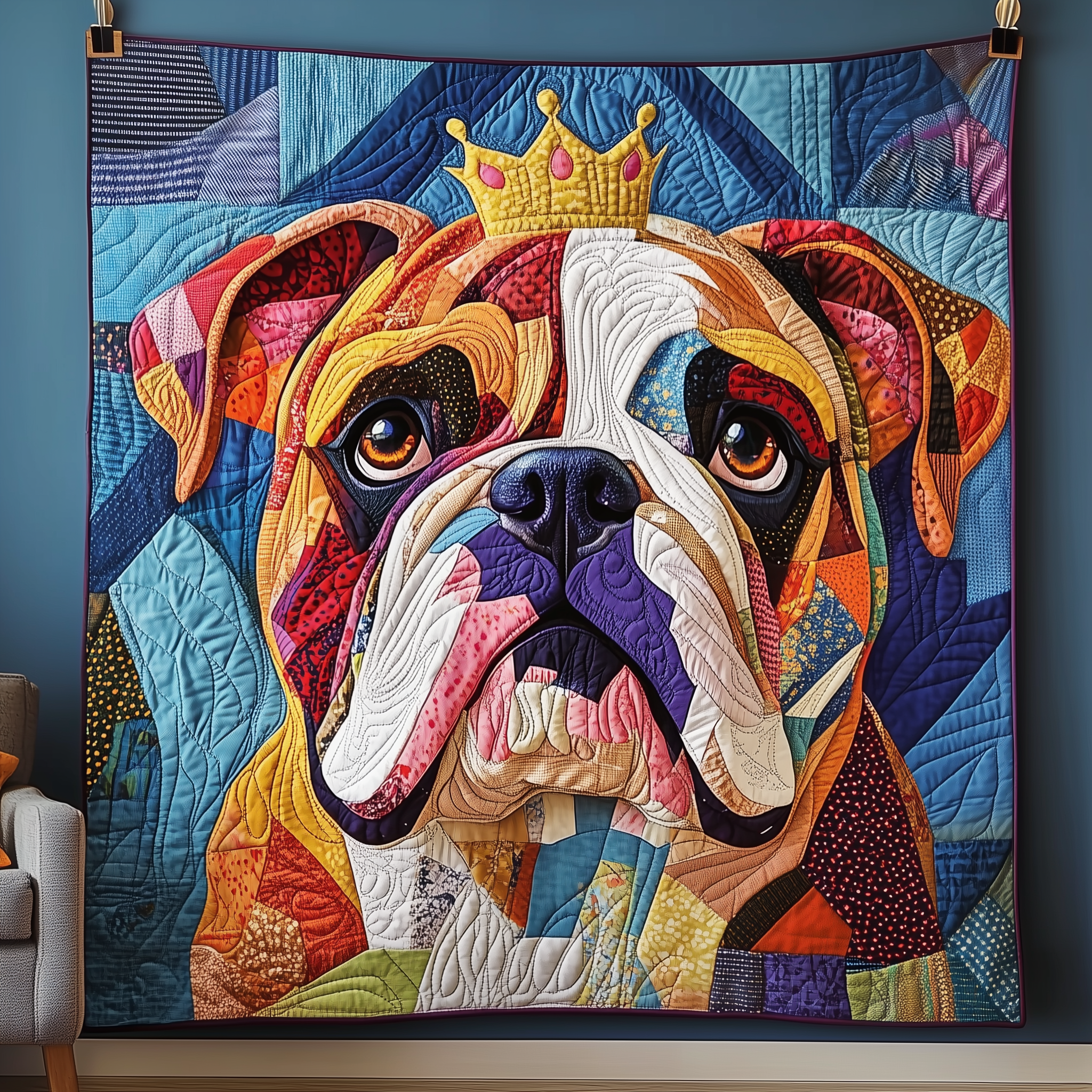 Bulldog The Winner Quilted Blanket Best Throw Blanket Christmas Presents For Animal Lovers Bulldog The Winner Quilted Blanket Best Throw Blanket Christmas Presents For Animal Lovers