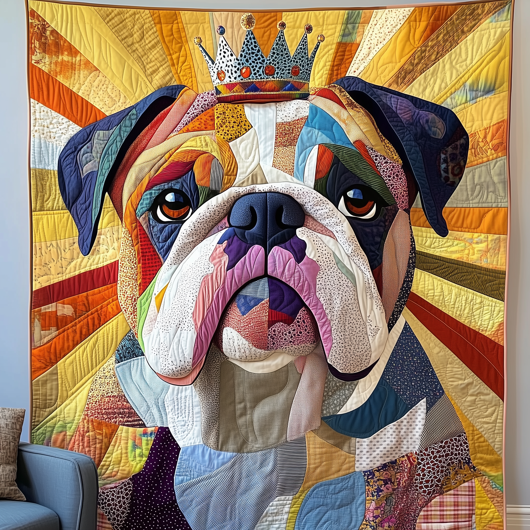 Bulldog The Winner Quilted Blanket Best Throw Blanket Gift Baskets For Dog Lovers Bulldog The Winner Quilted Blanket Best Throw Blanket Gift Baskets For Dog Lovers