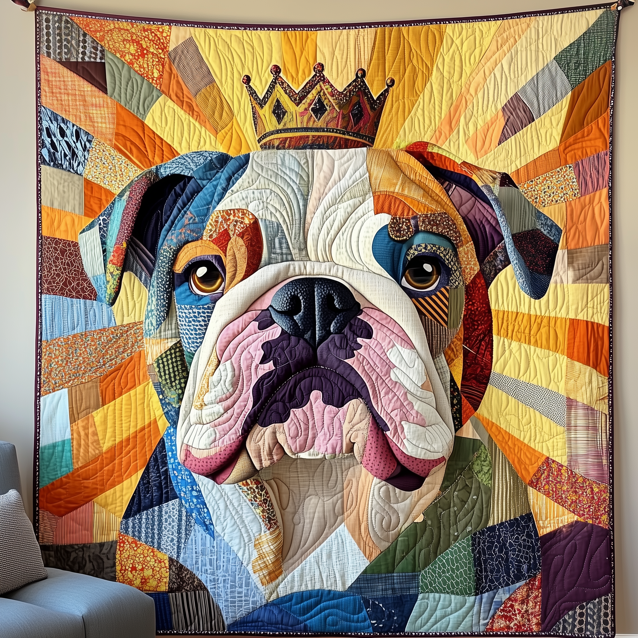 Bulldog The Winner Quilted Blanket Best Throw Blanket Wedding Gifts For Dog Lovers Bulldog The Winner Quilted Blanket Best Throw Blanket Wedding Gifts For Dog Lovers