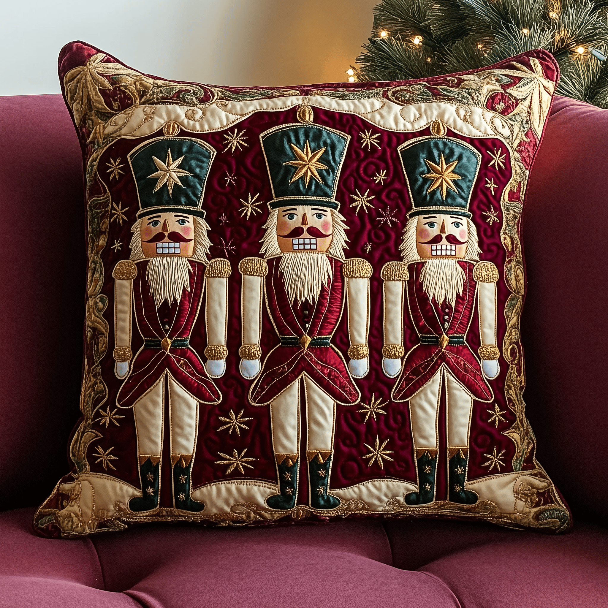 Burgundy Nutcracker Quilted Pillow Case Feel the Love of Home with Pillow Cases for the Whole Family Burgundy Nutcracker Quilted Pillow Case Feel the Love of Home with Pillow Cases for the Whole Family