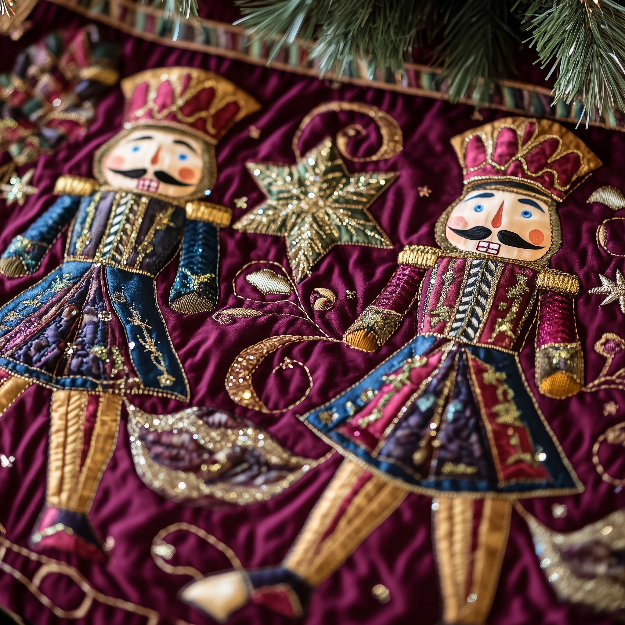Burgundy Nutcrackers Quilted Tree Skirt Feel the Holidays Flow with a Trusted Tree Skirt Burgundy Nutcrackers Quilted Tree Skirt Feel the Holidays Flow with a Trusted Tree Skirt