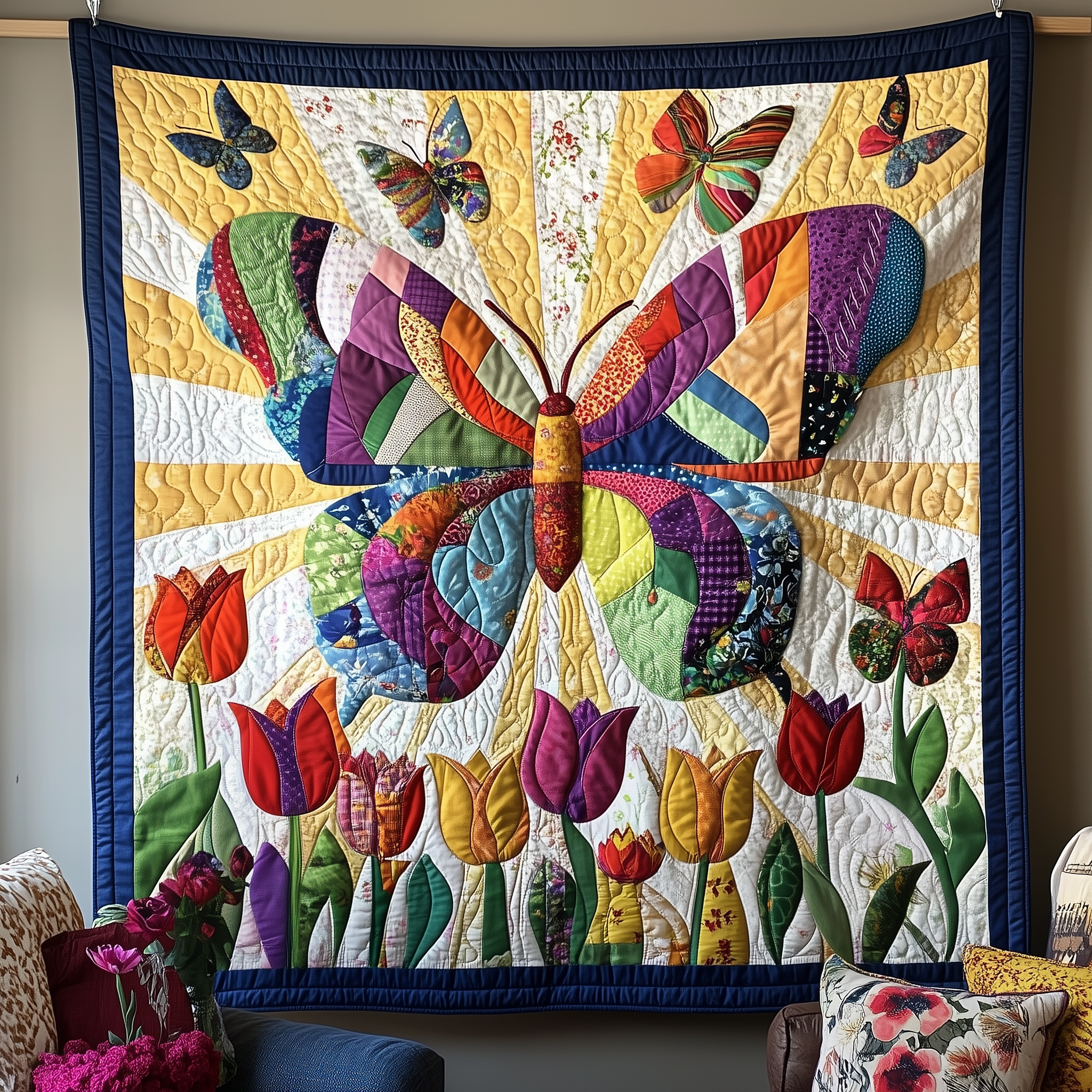 Butterfly Blossom Quilted Blanket Throw Blankets For Couch Best Butterfly Gifts Butterfly Blossom Quilted Blanket Throw Blankets For Couch Best Butterfly Gifts