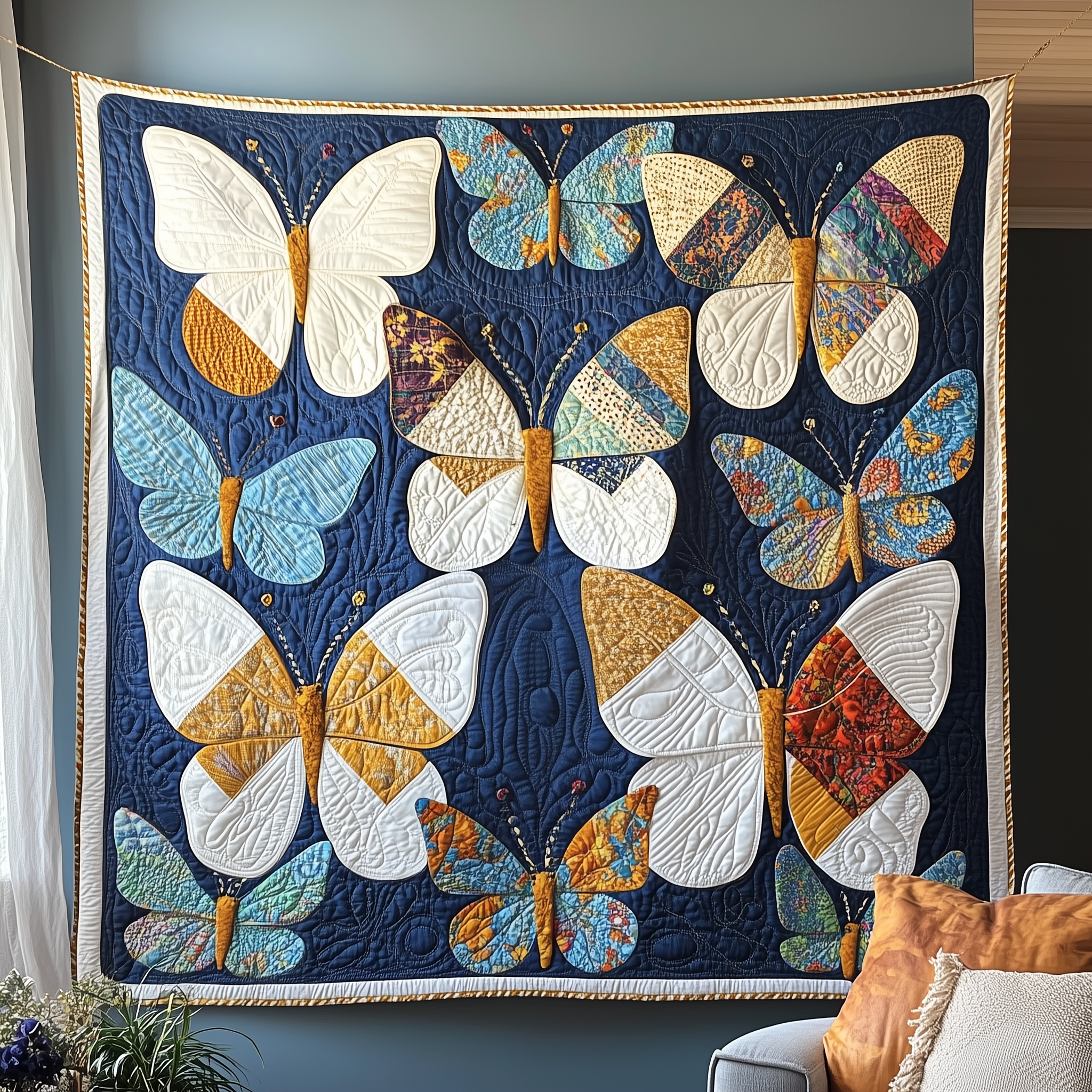 Butterfly Blossom Quilted Blanket Throw Blankets For Couch Butterfly Birthday Gift Ideas Butterfly Blossom Quilted Blanket Throw Blankets For Couch Butterfly Birthday Gift Ideas