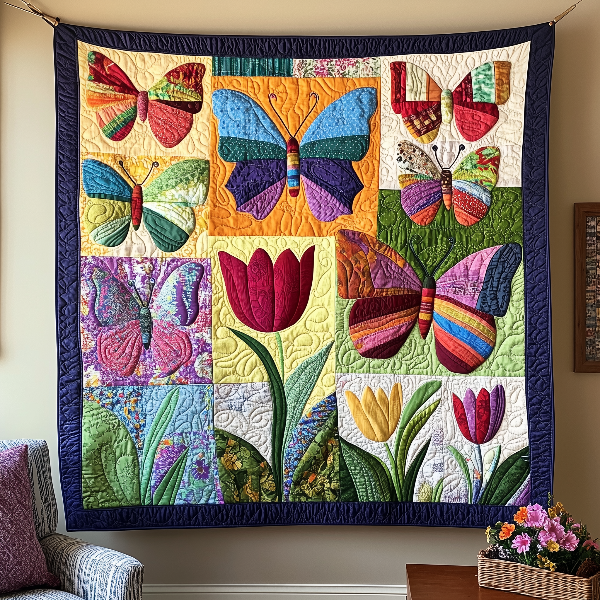 Butterfly Blossom Quilted Blanket Throw Blankets For Couch Butterfly Gift Ideas For Her Butterfly Blossom Quilted Blanket Throw Blankets For Couch Butterfly Gift Ideas For Her