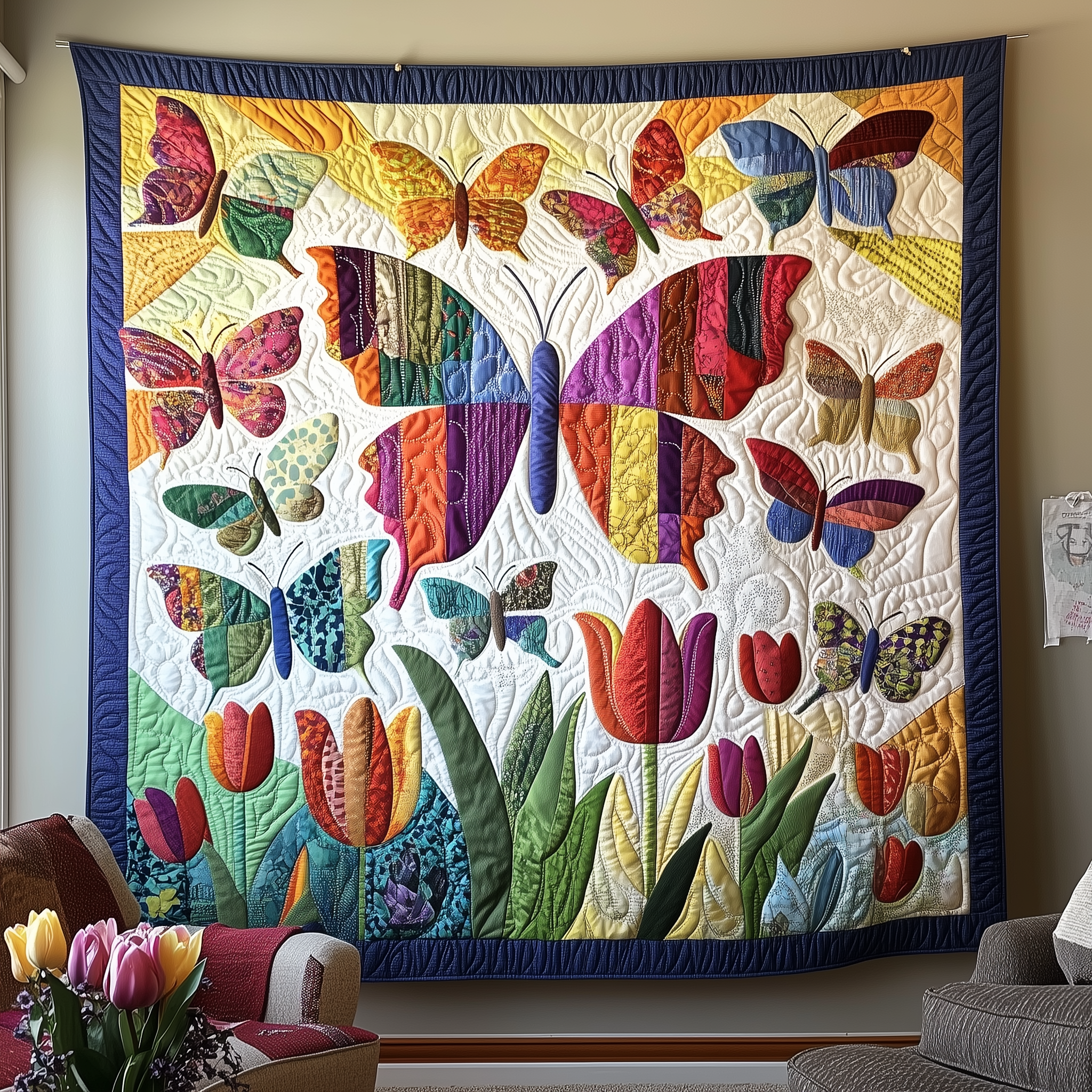 Butterfly Blossom Quilted Blanket Throw Blankets For Couch Butterfly Gifts For Friends Butterfly Blossom Quilted Blanket Throw Blankets For Couch Butterfly Gifts For Friends