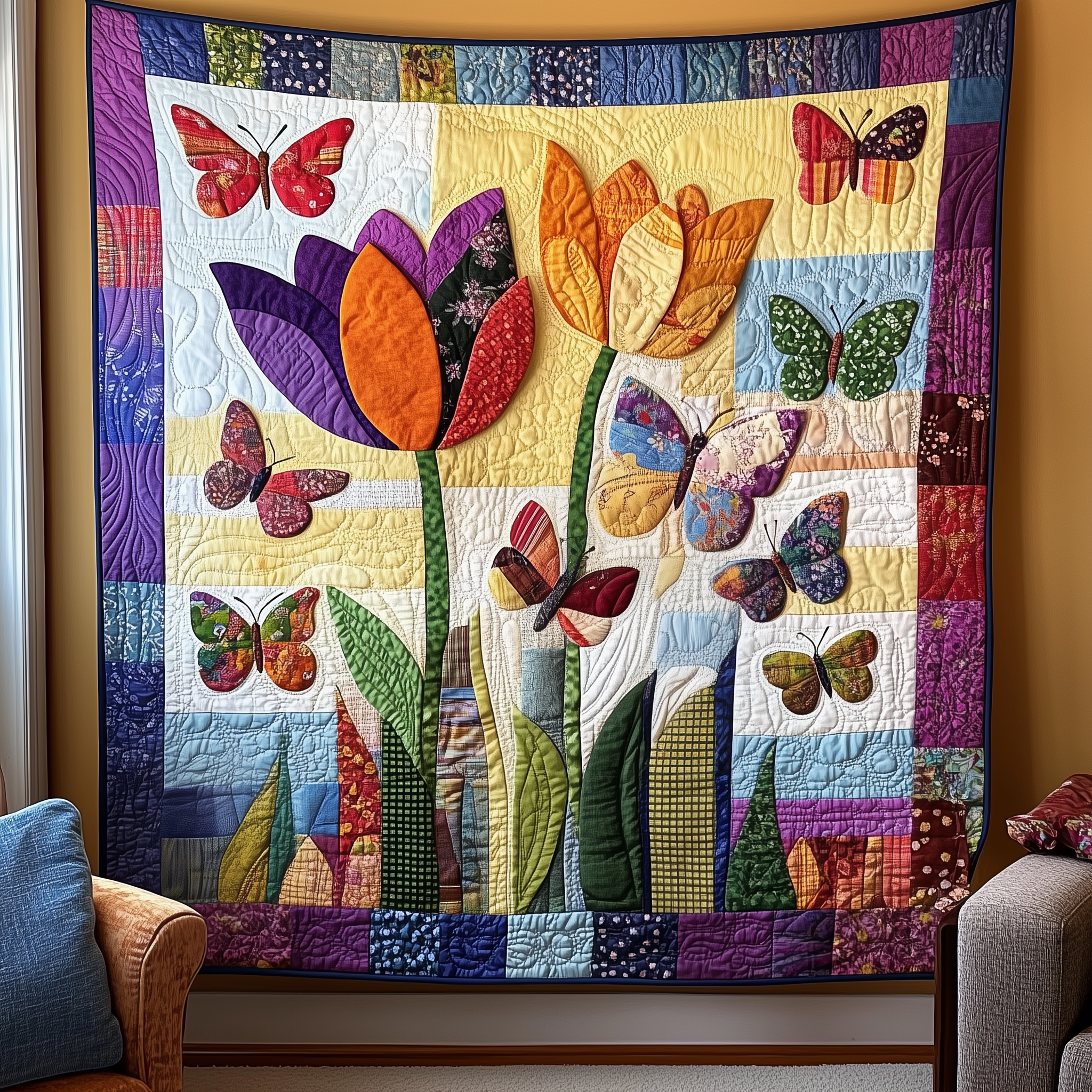 Butterfly Blossom Quilted Blanket Throw Blankets For Couch Butterfly Gifts For Women Butterfly Blossom Quilted Blanket Throw Blankets For Couch Butterfly Gifts For Women