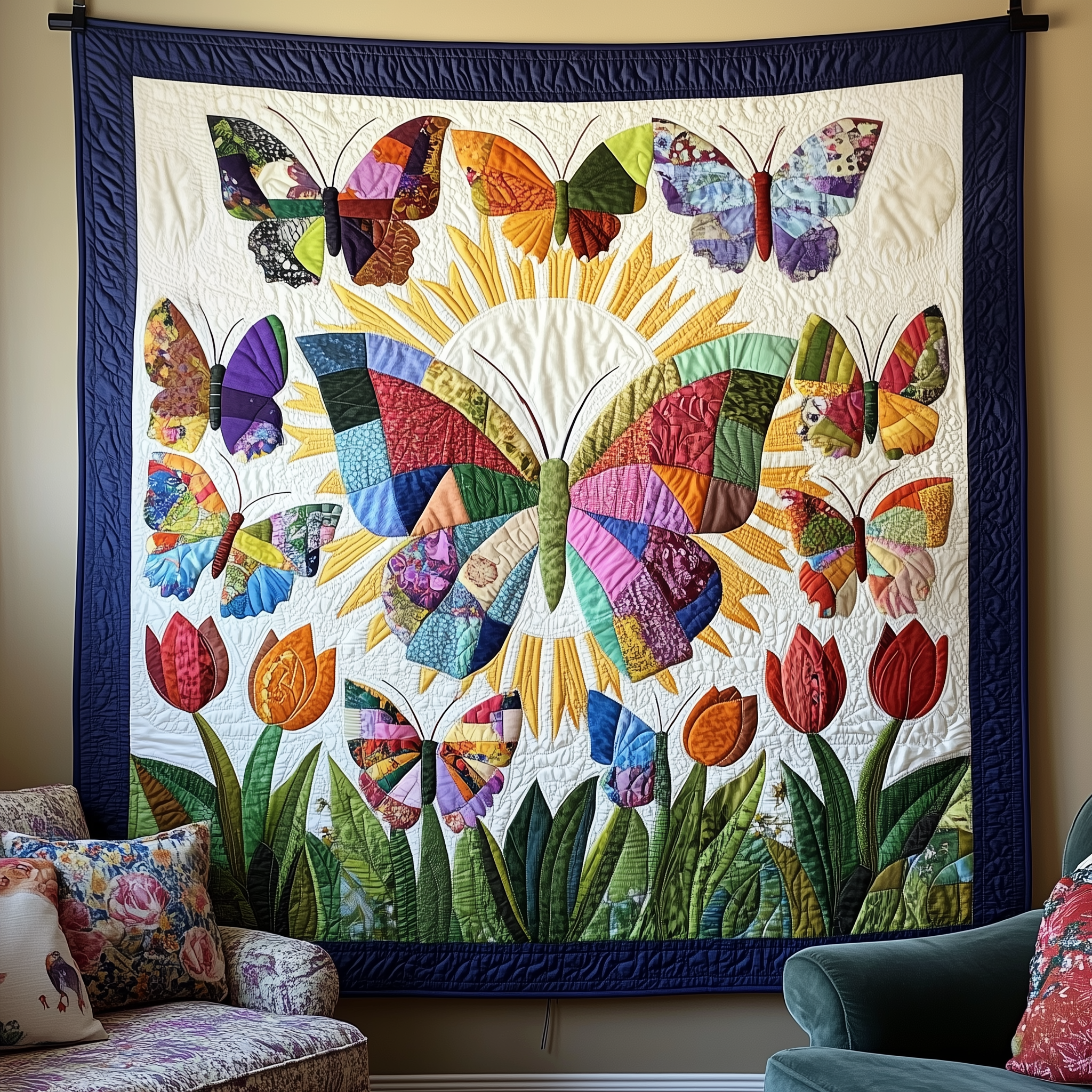 Butterfly Blossom Quilted Blanket Throw Blankets For Couch Butterfly Presents Butterfly Blossom Quilted Blanket Throw Blankets For Couch Butterfly Presents