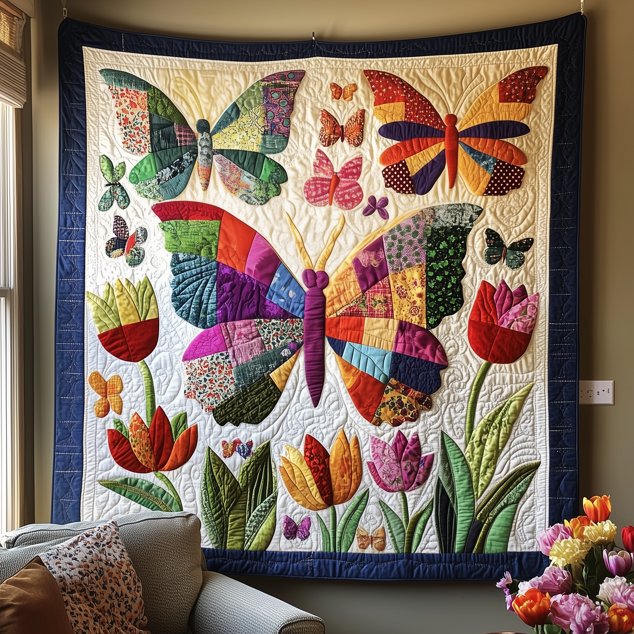 Butterfly Blossom Quilted Blanket Throw Blankets For Couch Butterfly Themed Gifts For Adults Butterfly Blossom Quilted Blanket Throw Blankets For Couch Butterfly Themed Gifts For Adults