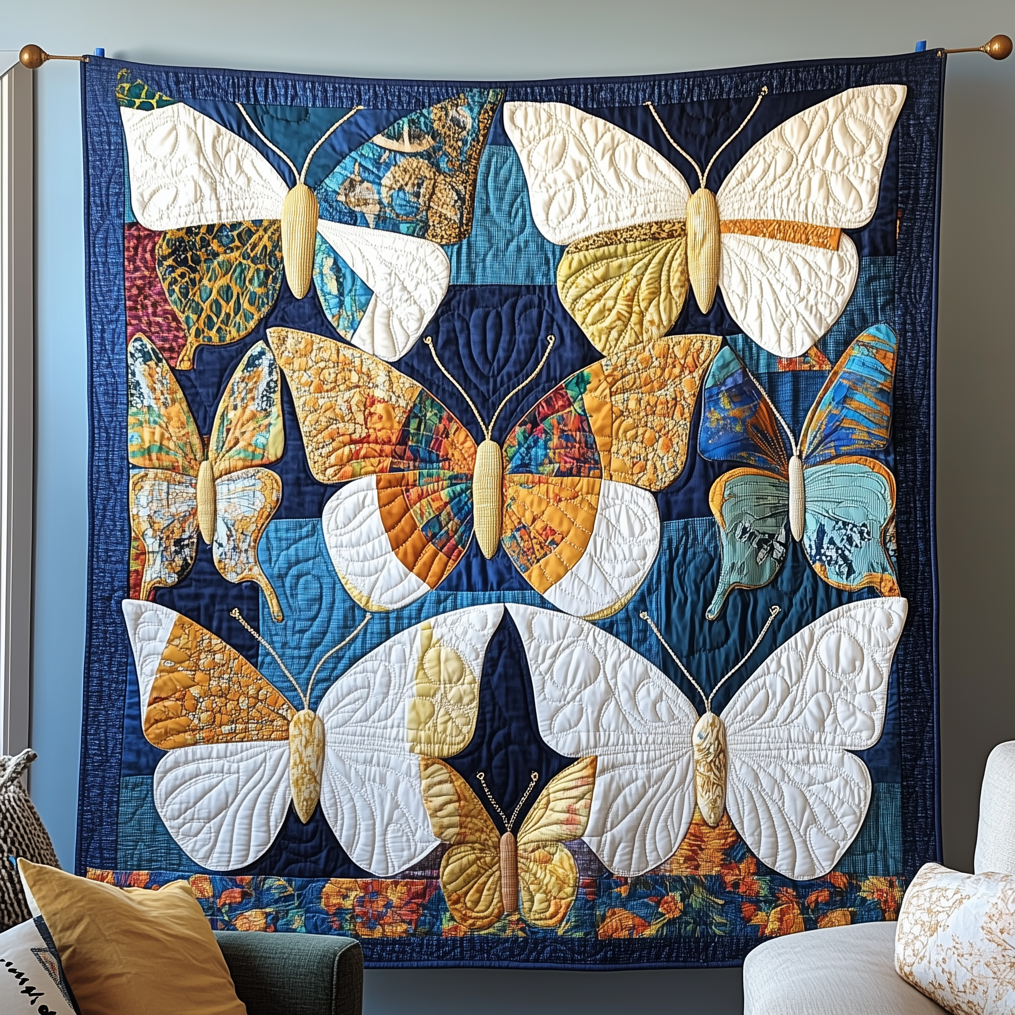 Butterfly Blossom Quilted Blanket Throw Blankets For Couch Gift For Butterfly Lover Butterfly Blossom Quilted Blanket Throw Blankets For Couch Gift For Butterfly Lover