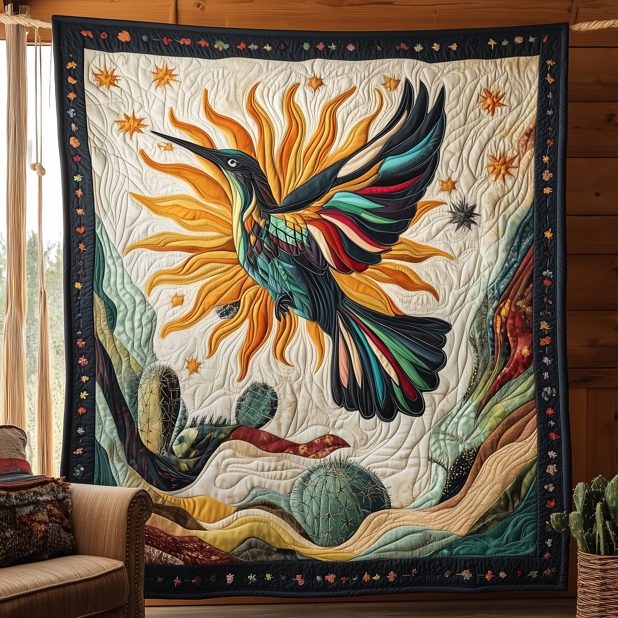 Cactus Hummingbird Quilted Blanket Nice Throw Blankets Hummingbird Feeder Gift Cactus Hummingbird Quilted Blanket Nice Throw Blankets Hummingbird Feeder Gift
