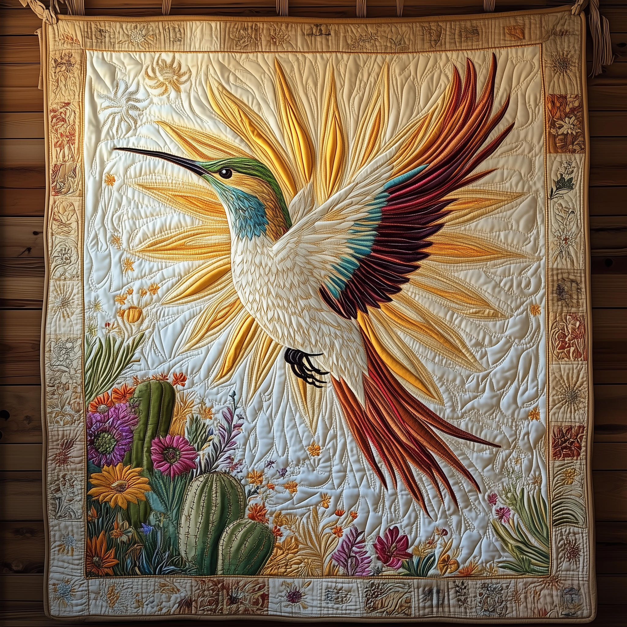 Cactus Hummingbird Quilted Blanket Nice Throw Blankets Hummingbird Gifts For Him Cactus Hummingbird Quilted Blanket Nice Throw Blankets Hummingbird Gifts For Him