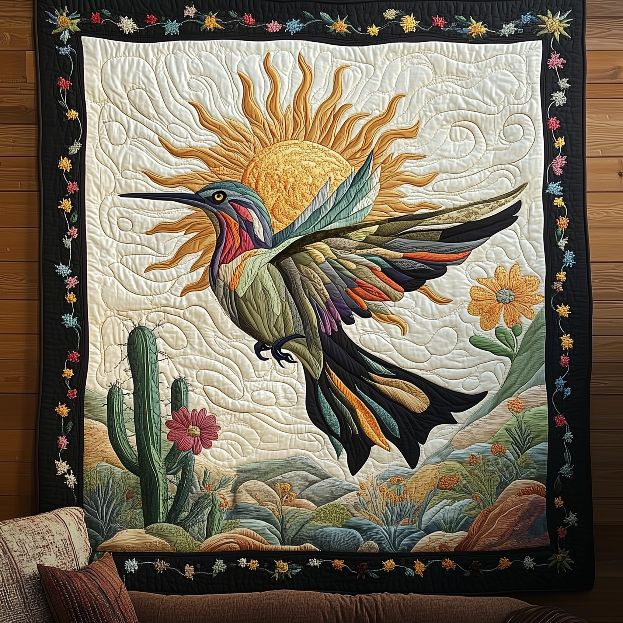 Cactus Hummingbird Quilted Blanket Nice Throw Blankets Unique Gifts For Hummingbird Lovers Cactus Hummingbird Quilted Blanket Nice Throw Blankets Unique Gifts For Hummingbird Lovers