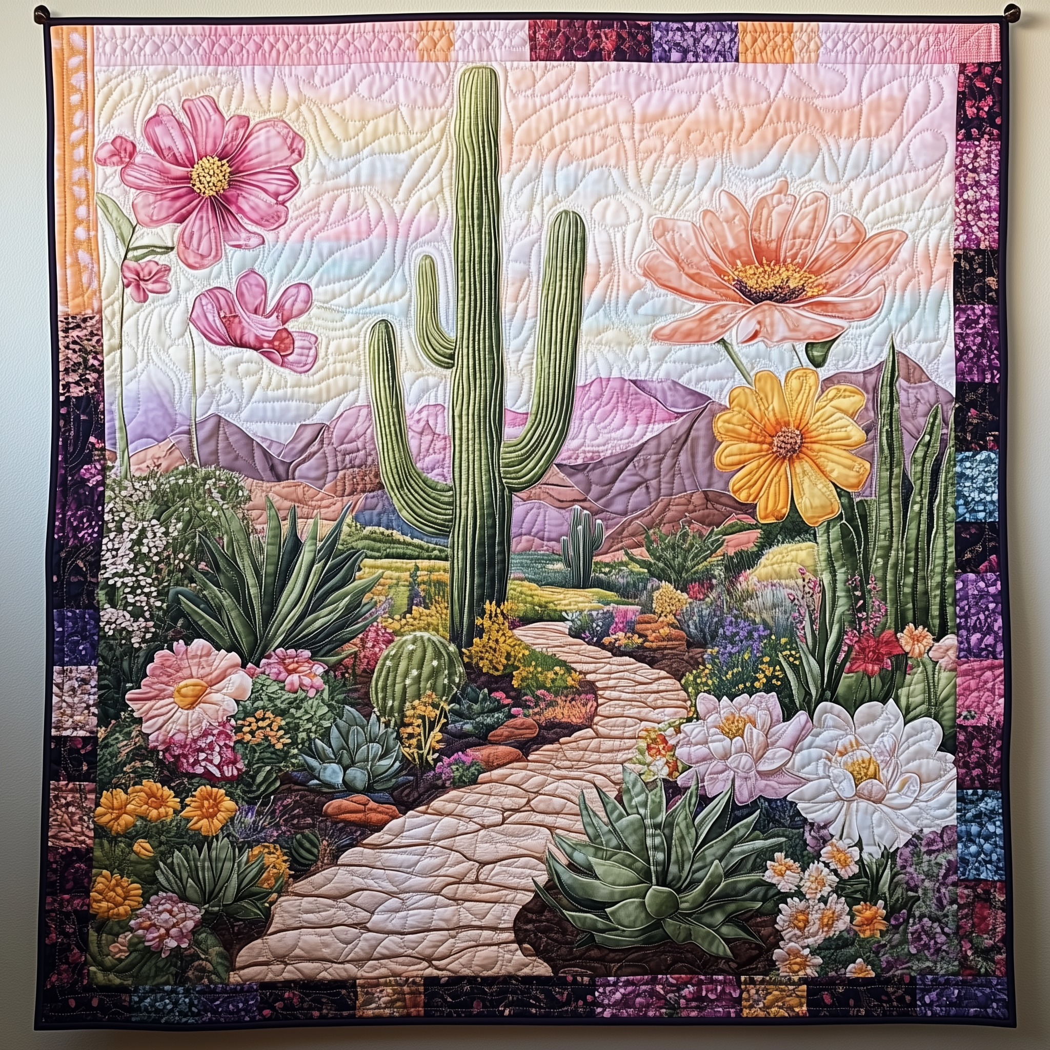 Cactus Wonderland Quilted Blanket Best Throw Blanket Cute Cactus Gifts Cactus Wonderland Quilted Blanket Best Throw Blanket Cute Cactus Gifts