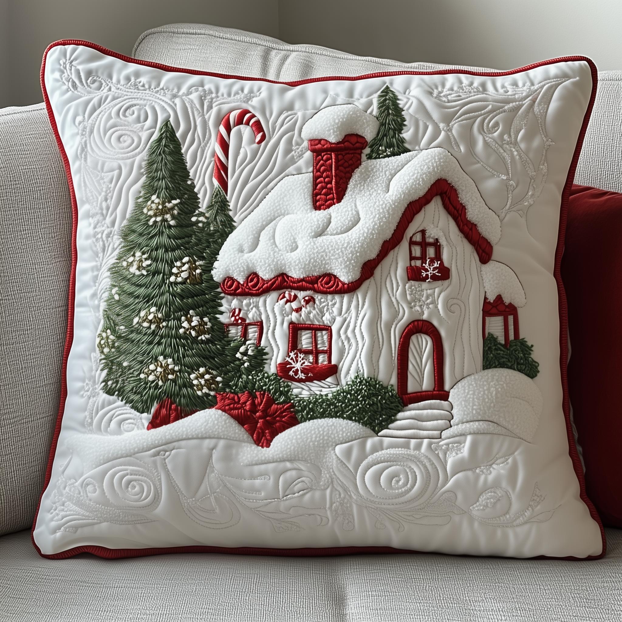 Candy Canes Whimsical House Quilted Pillow Case Dream of Holidays with Pillow Cases That Spark Joy Candy Canes Whimsical House Quilted Pillow Case Dream of Holidays with Pillow Cases That Spark Joy
