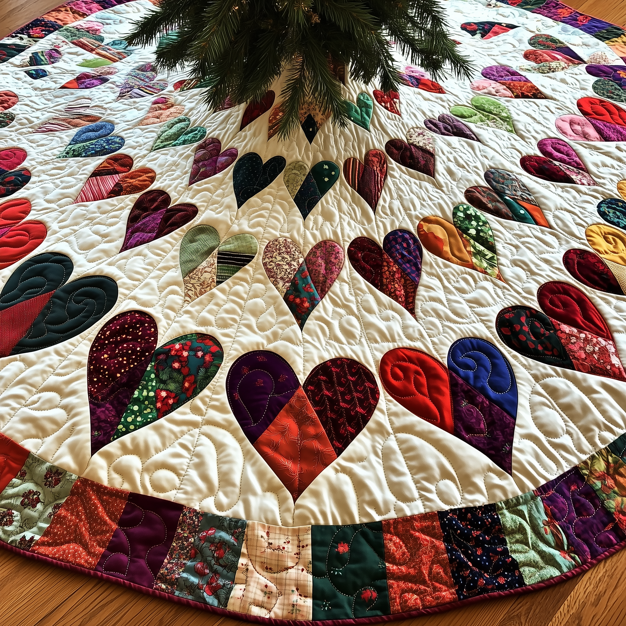 Candy Heart Christmas Quilted Tree Skirt Make Every Moment Merry with a Stylish Tree Skirt Candy Heart Christmas Quilted Tree Skirt Make Every Moment Merry with a Stylish Tree Skirt