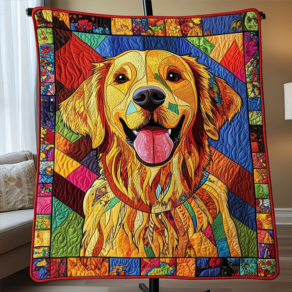 Canine Comfort Quilted Blanket Golden Retriever Dad Gifts Canine Comfort Quilted Blanket Golden Retriever Dad Gifts