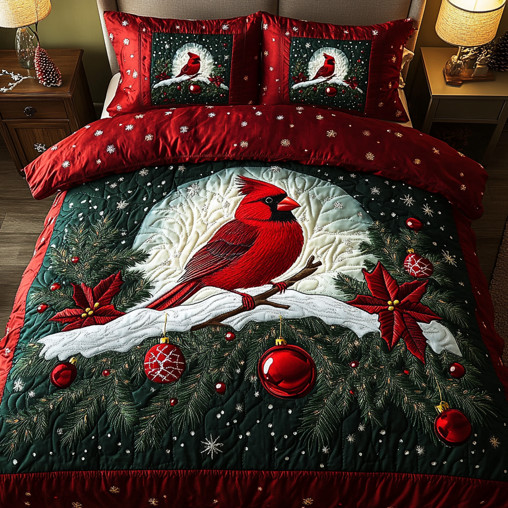 Cardinal Haven Quilted Bedding Set Cardinal Gift Items Cardinal Haven Quilted Bedding Set Cardinal Gift Items