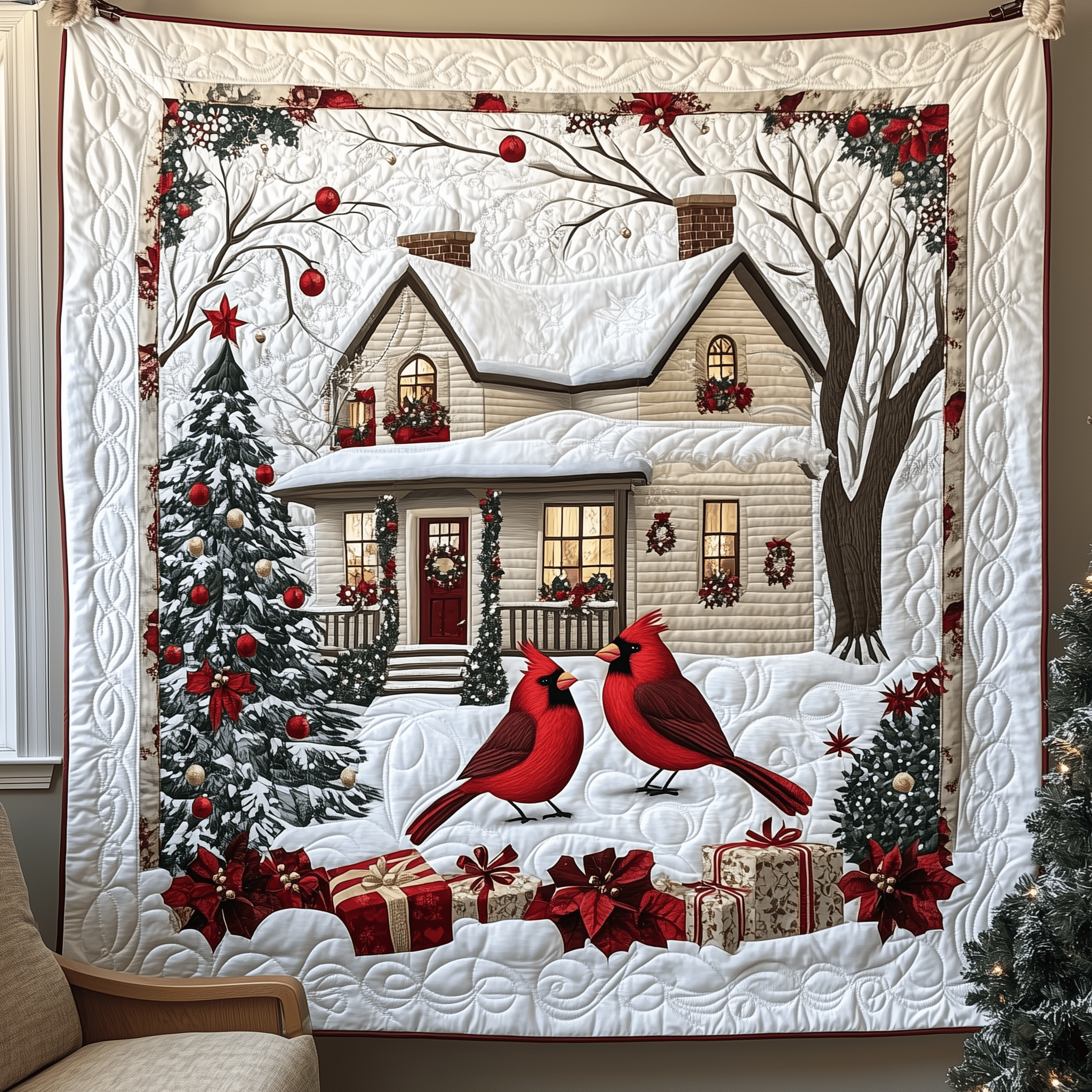 Cardinal Snow Cabin Quilted Blanket A Blanket That Makes Family Nights Extra Special Cardinal Snow Cabin Quilted Blanket A Blanket That Makes Family Nights Extra Special