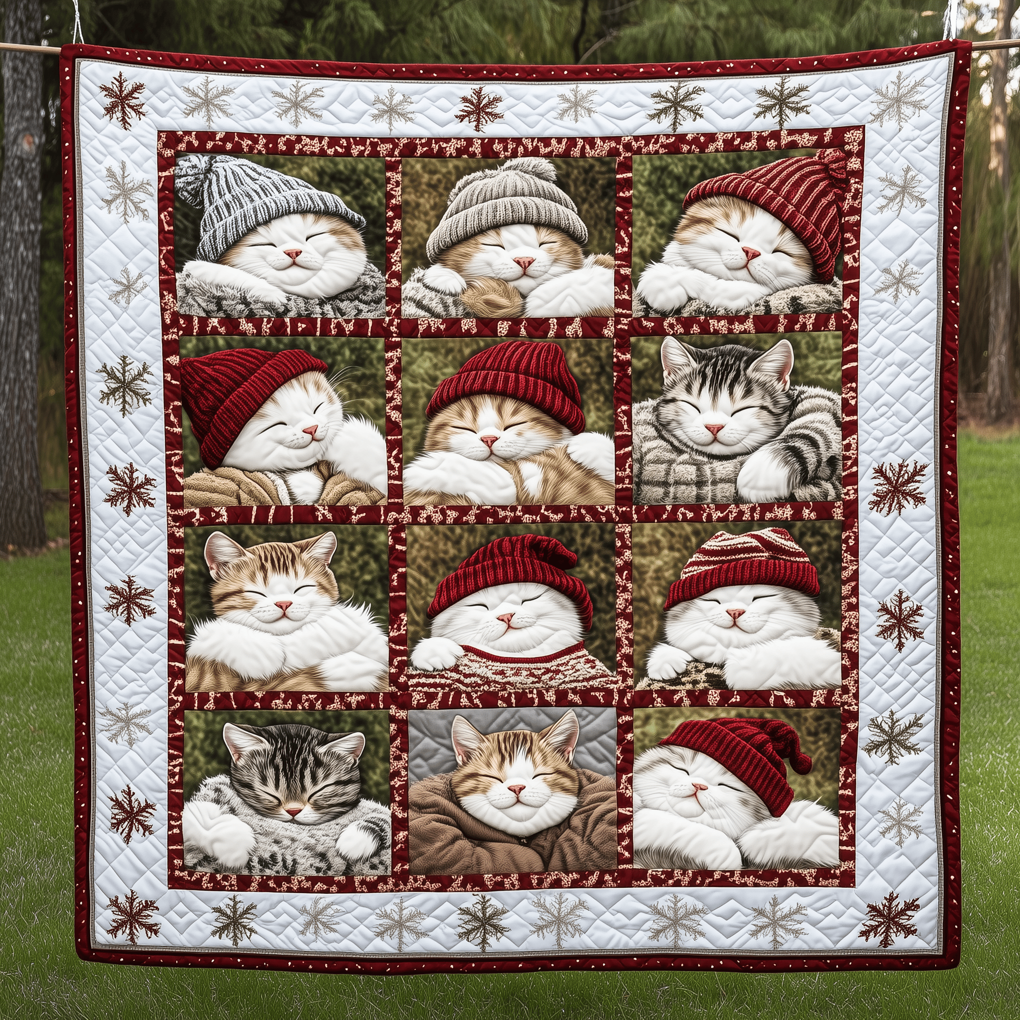 Cat Christmas Quilted Blanket Snuggle Up with a Blanket That Brings Everyone Closer Cat Christmas Quilted Blanket Snuggle Up with a Blanket That Brings Everyone Closer