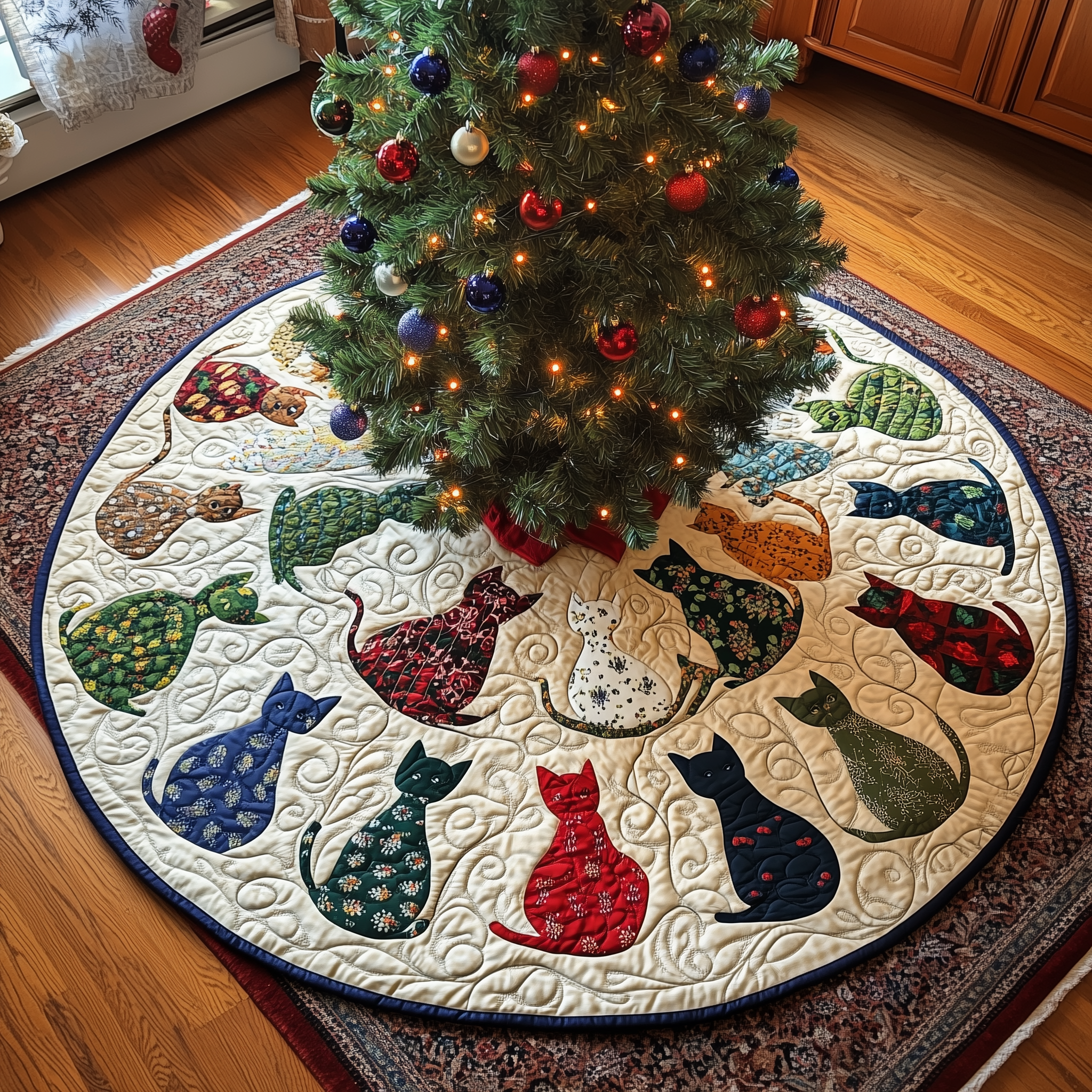 Cat Of Joy Quilted Tree Skirt A Tree Skirt That Brings Joy and Style to Your Holidays Cat Of Joy Quilted Tree Skirt A Tree Skirt That Brings Joy and Style to Your Holidays