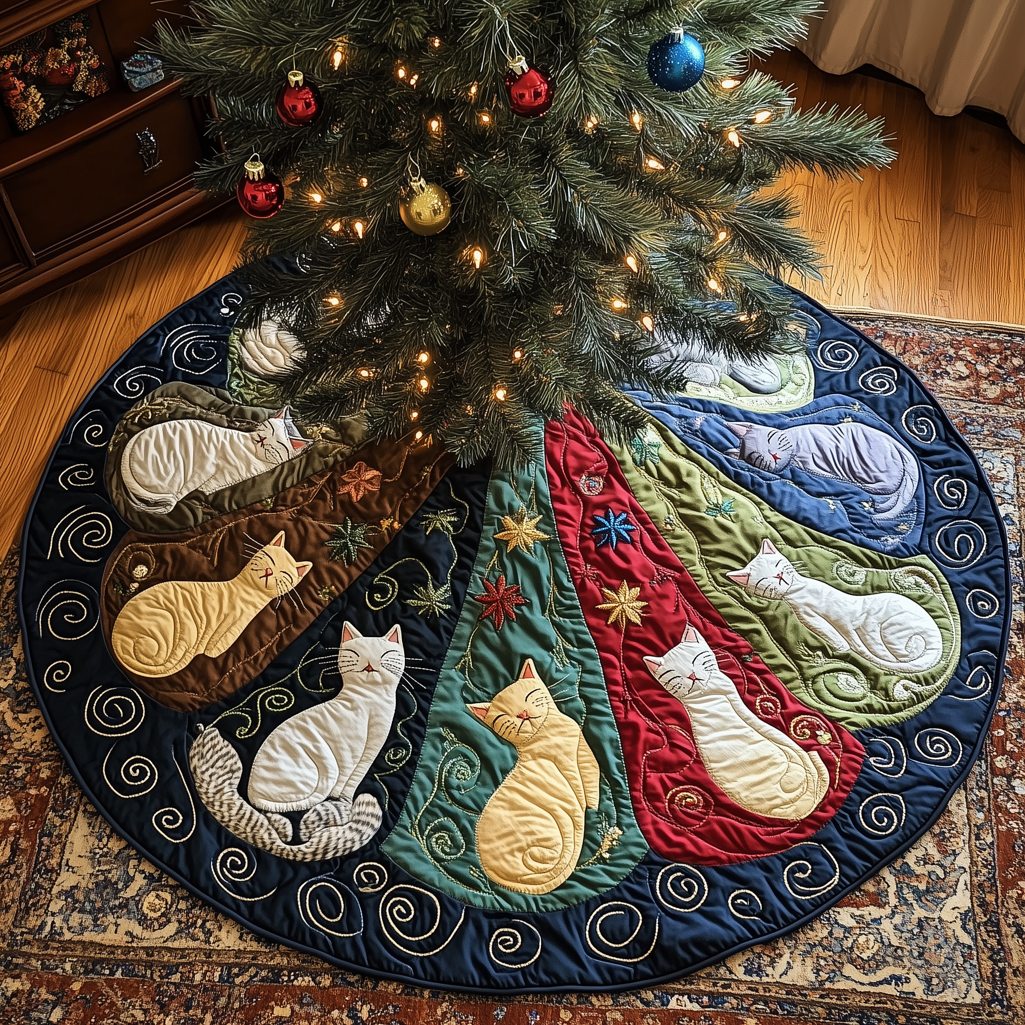 Cat Of Joy Quilted Tree Skirt Celebrate Life's Little Moments with a Perfect Tree Skirt Cat Of Joy Quilted Tree Skirt Celebrate Life's Little Moments with a Perfect Tree Skirt