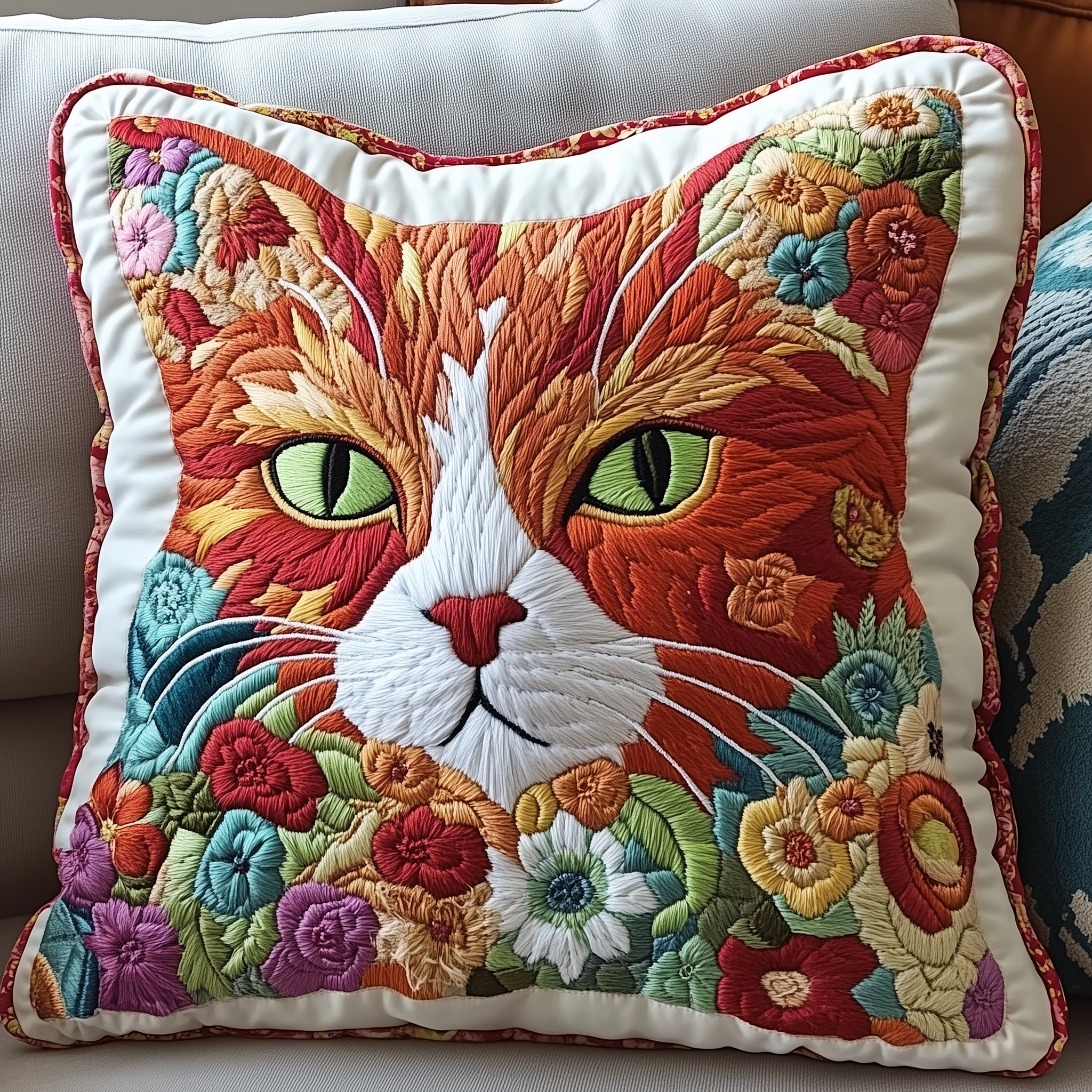 Cat Quilted Pillow Case Feel the Energy of a Restful Night Cat Quilted Pillow Case Feel the Energy of a Restful Night