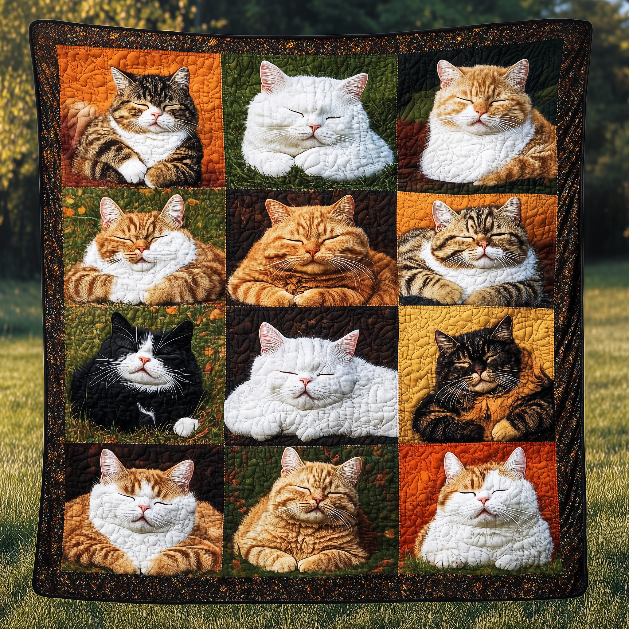 Cat Sleeping Quilted Blanket Bring the Family Together with a Blanket Everyone Loves Cat Sleeping Quilted Blanket Bring the Family Together with a Blanket Everyone Loves