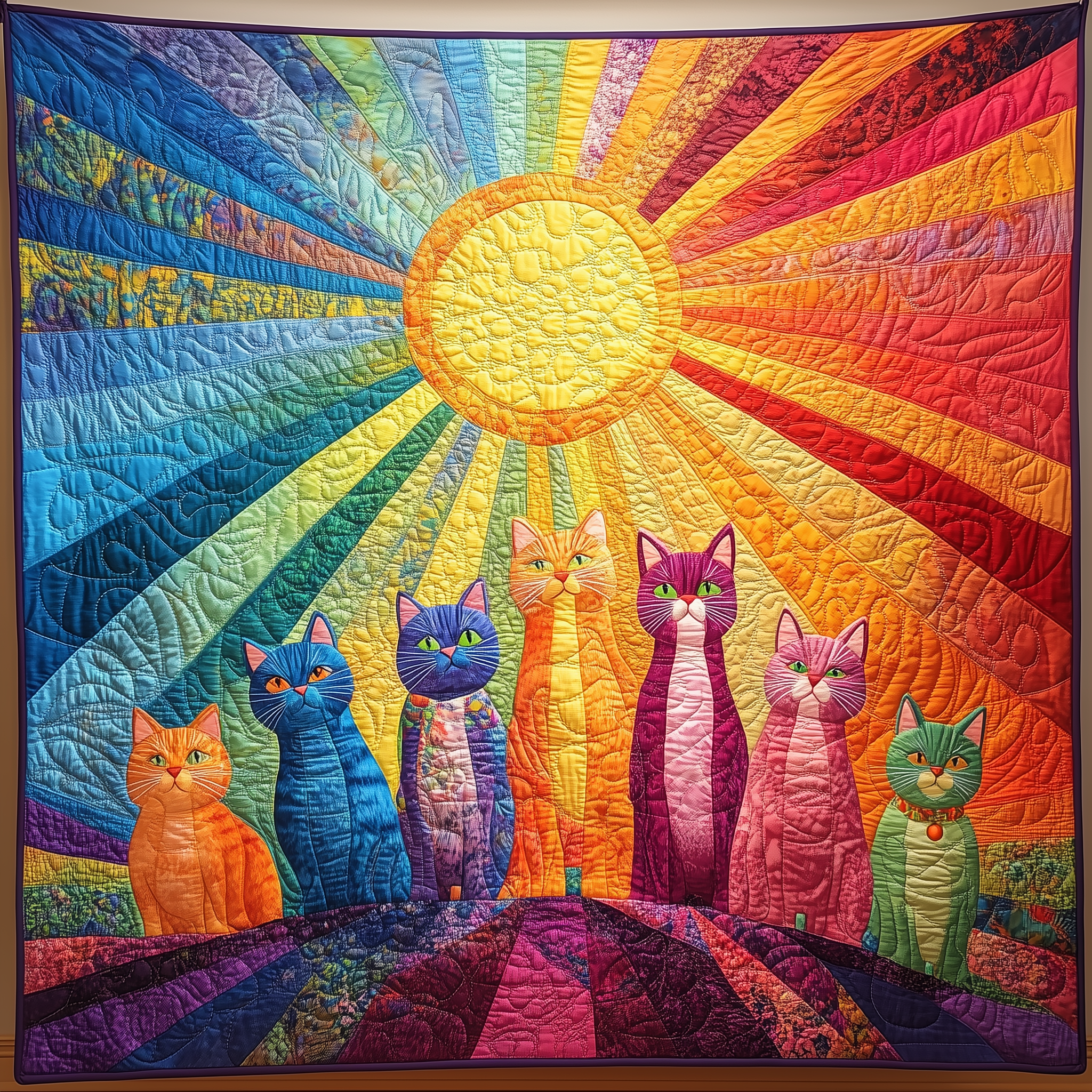 Cat Sunshine Quilted Blanket A Blanket for Every Season and Every Mood Cat Sunshine Quilted Blanket A Blanket for Every Season and Every Mood