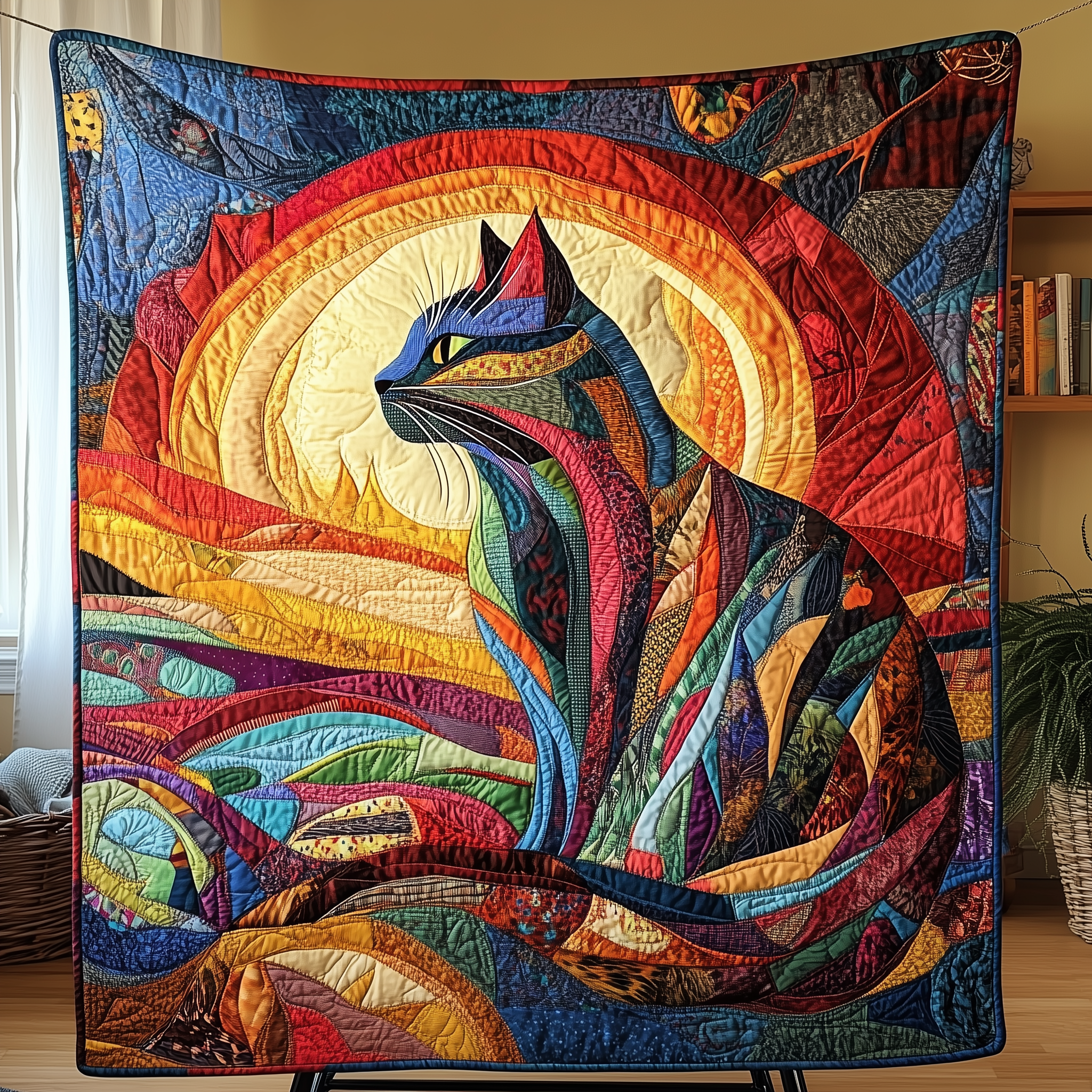 Cat Watching Sunset Quilted Blanket Feel the Magic of Family Time with a Blanket That Fits All Cat Watching Sunset Quilted Blanket Feel the Magic of Family Time with a Blanket That Fits All