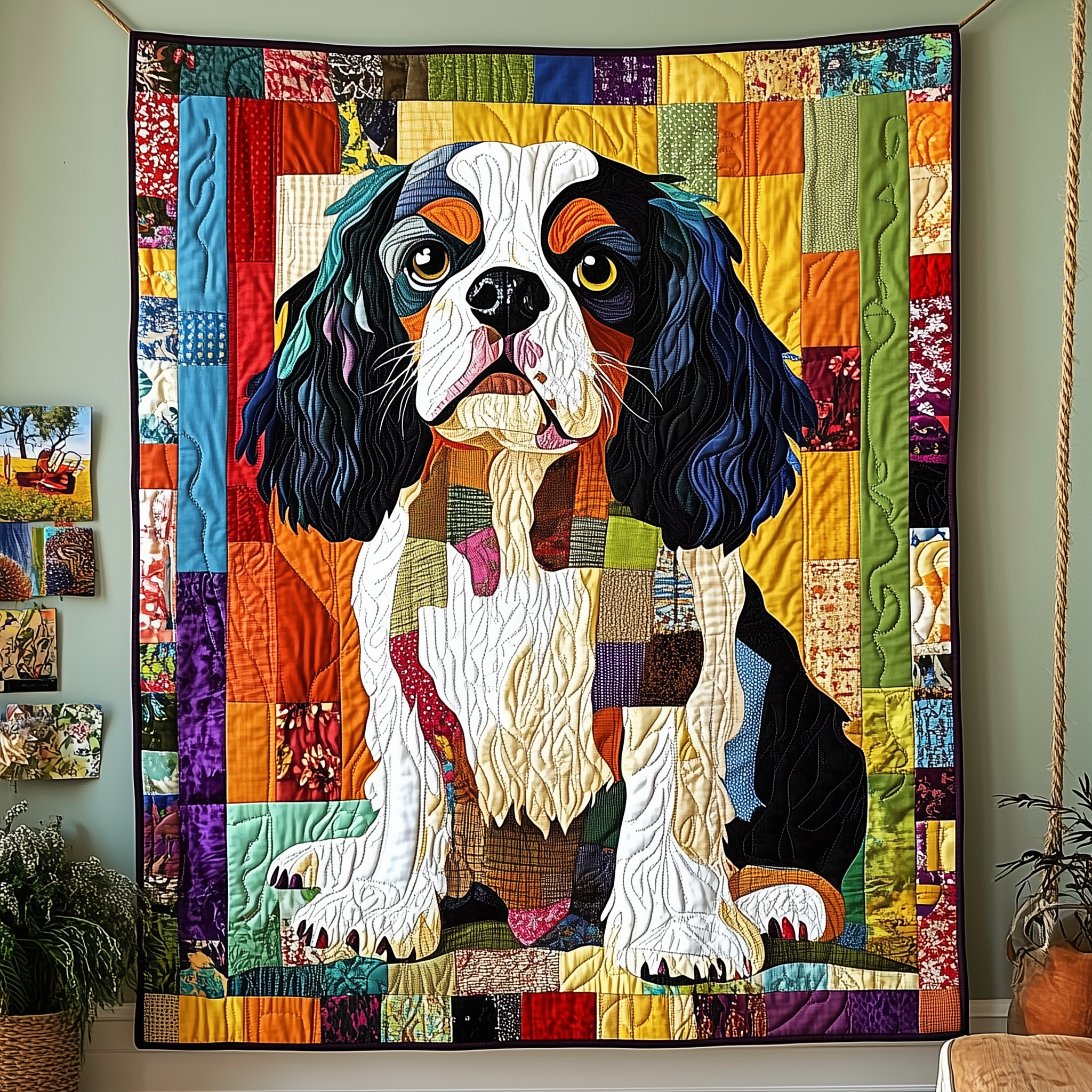 Cavalier King Charles Spaniel Quilted Blanket Feel Ready for Adventure with a Blanket That Travels Well Cavalier King Charles Spaniel Quilted Blanket Feel Ready for Adventure with a Blanket That Travels Well