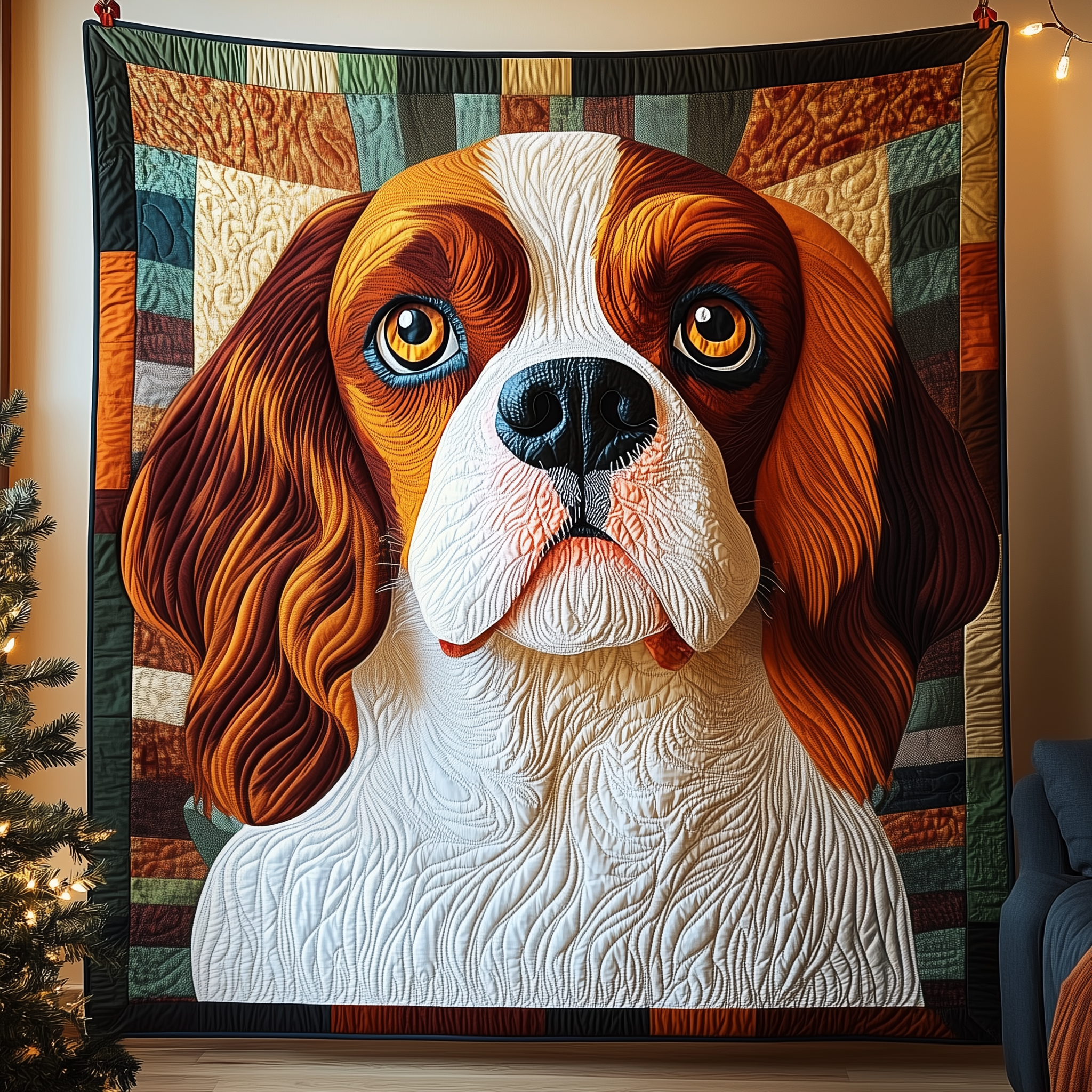Cavalier King Charles Spaniel Quilted Blanket Feel the Comfort of Home, Wherever You Go Cavalier King Charles Spaniel Quilted Blanket Feel the Comfort of Home, Wherever You Go