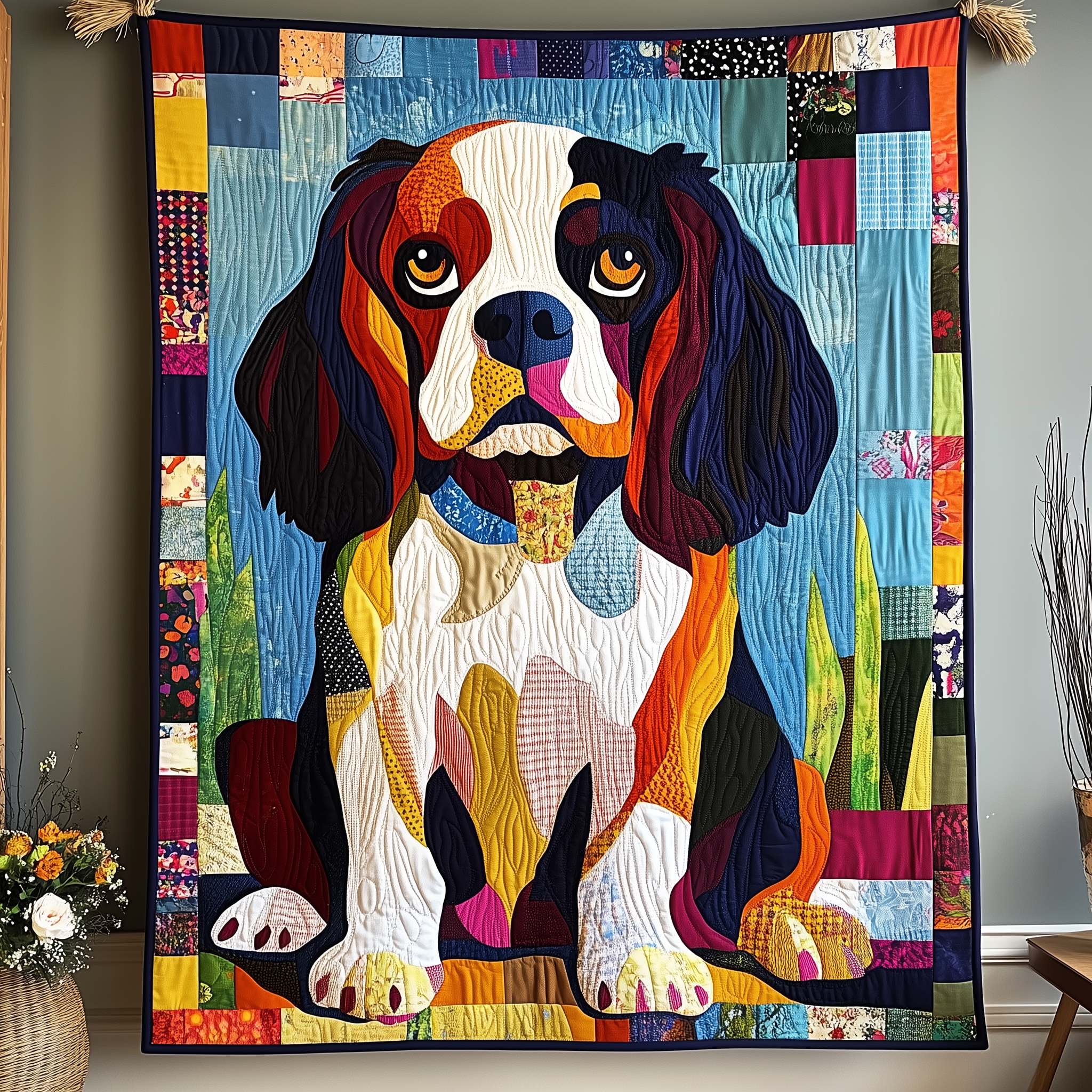 Cavalier King Charles Spaniel Quilted Blanket Feel the Versatility of a Blanket That Adapts to You Cavalier King Charles Spaniel Quilted Blanket Feel the Versatility of a Blanket That Adapts to You
