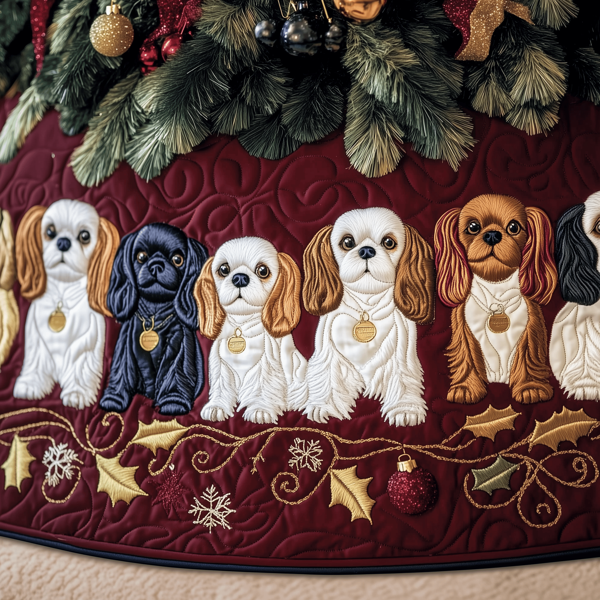 Cavalier King Charles Spaniel Quilted Tree Skirt Celebrate Family Moments with a Protective Tree Skirt Cavalier King Charles Spaniel Quilted Tree Skirt Celebrate Family Moments with a Protective Tree Skirt