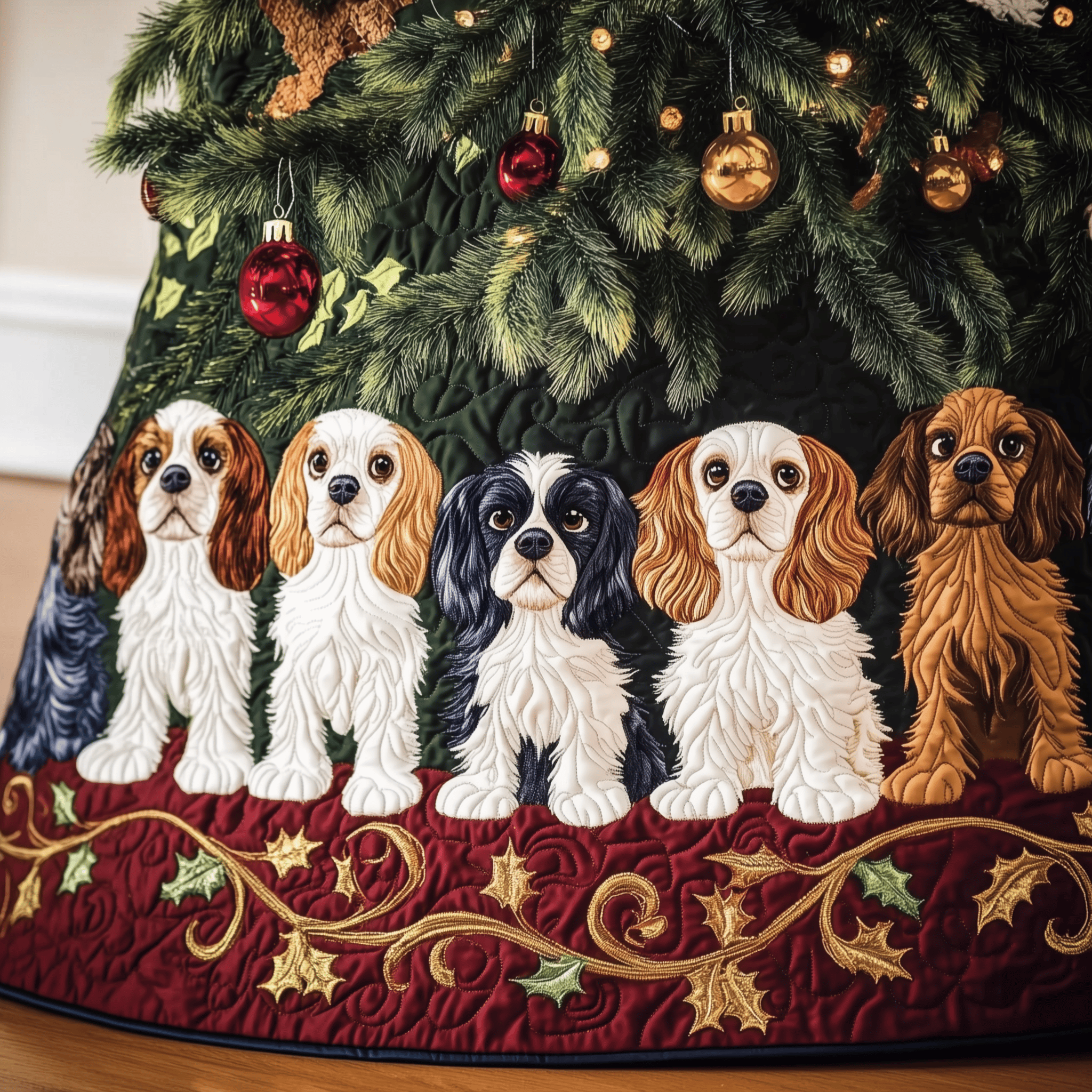 Cavalier King Charles Spaniel Quilted Tree Skirt Enjoy Christmas Morning with a Thoughtful Tree Skirt Cavalier King Charles Spaniel Quilted Tree Skirt Enjoy Christmas Morning with a Thoughtful Tree Skirt