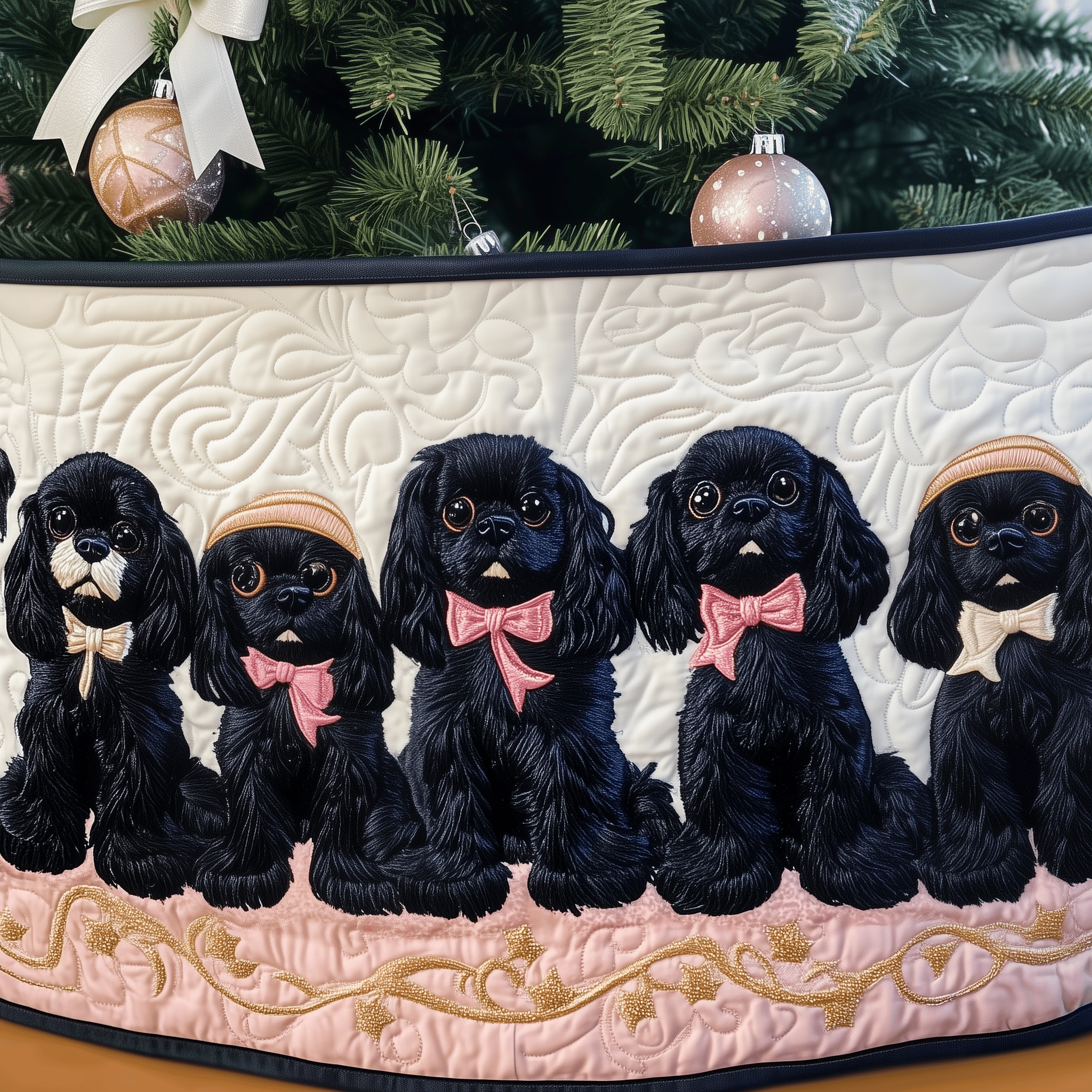 Cavalier King Charles Spaniel Quilted Tree Skirt Feel the Love of Christmas Under a Safe Tree Skirt Cavalier King Charles Spaniel Quilted Tree Skirt Feel the Love of Christmas Under a Safe Tree Skirt