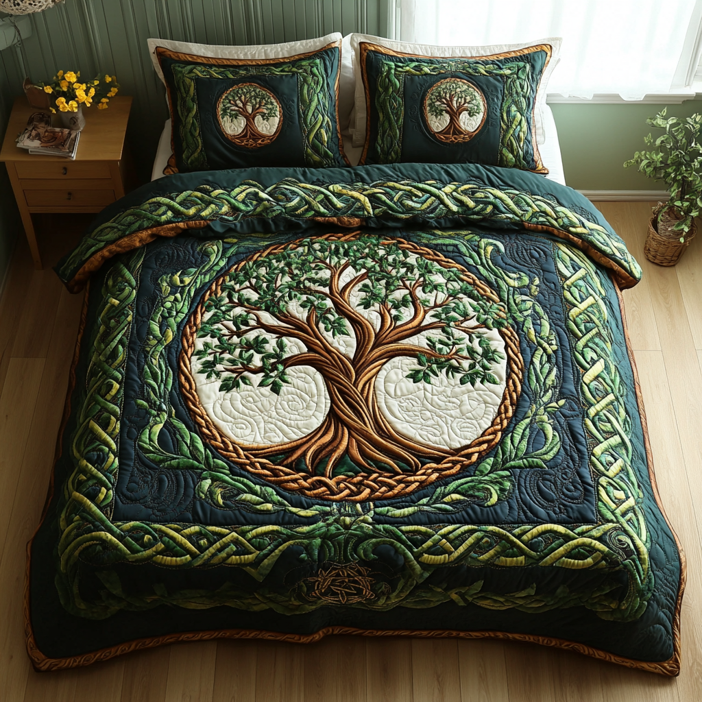 Celtic Canopy Quilted Bedding Set Family Christmas Gifts Celtic Canopy Quilted Bedding Set Family Christmas Gifts