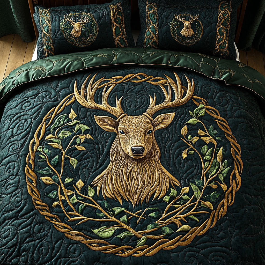 Celtic Stag Dream Quilted Bedding Set Gifts For Gardeners Who Have Everything Celtic Stag Dream Quilted Bedding Set Gifts For Gardeners Who Have Everything