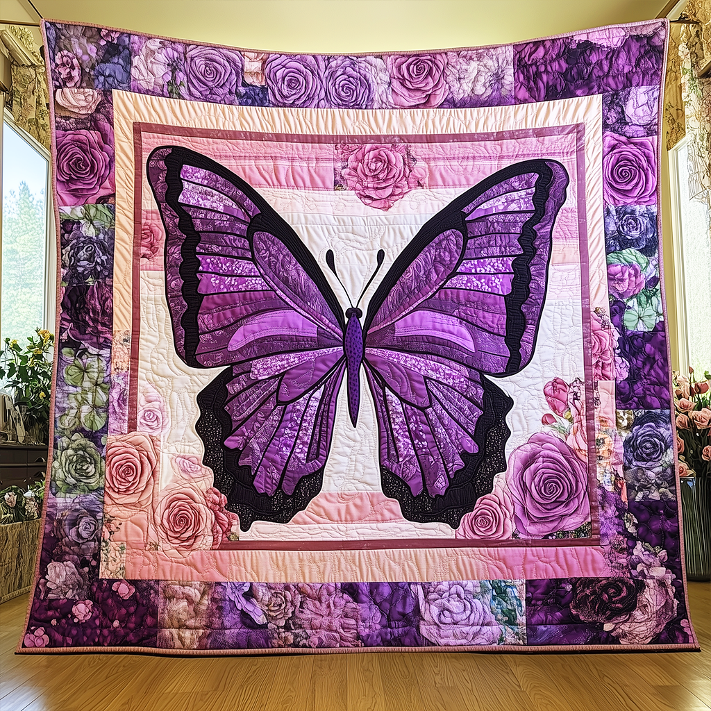 Charming Purple Butterfly Quilted Blanket Feel Inspired by a Blanket That's Anything But Ordinary Charming Purple Butterfly Quilted Blanket Feel Inspired by a Blanket That's Anything But Ordinary