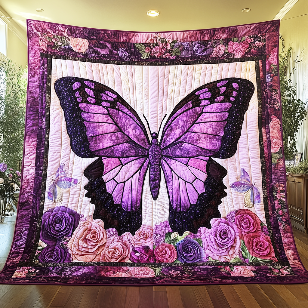 Charming Purple Butterfly Quilted Blanket Feel the Luxury of a Blanket That Stands Out Charming Purple Butterfly Quilted Blanket Feel the Luxury of a Blanket That Stands Out